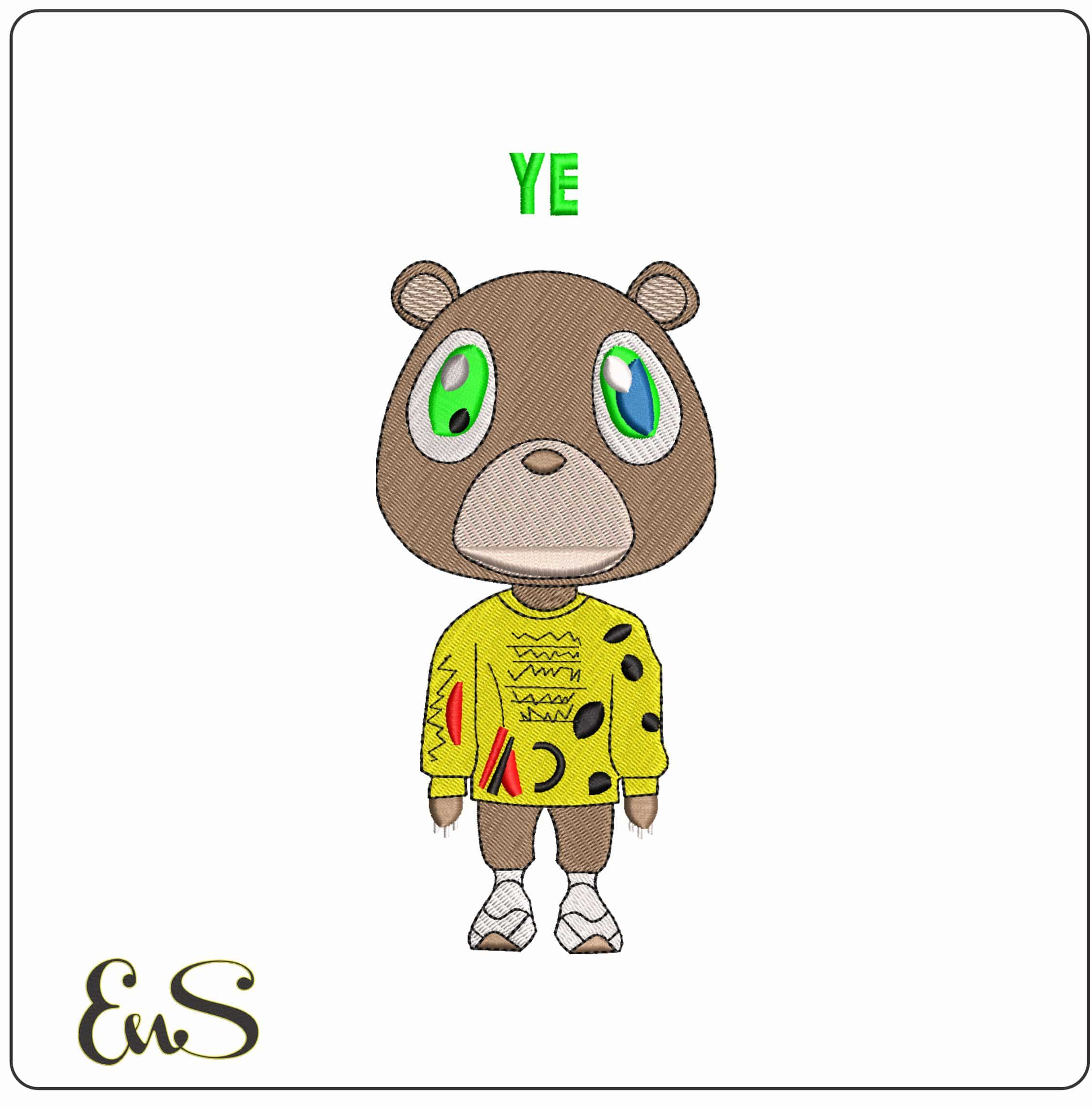Ye Kanye West Yeeze Designs- Elegant embroidery design file - instant download