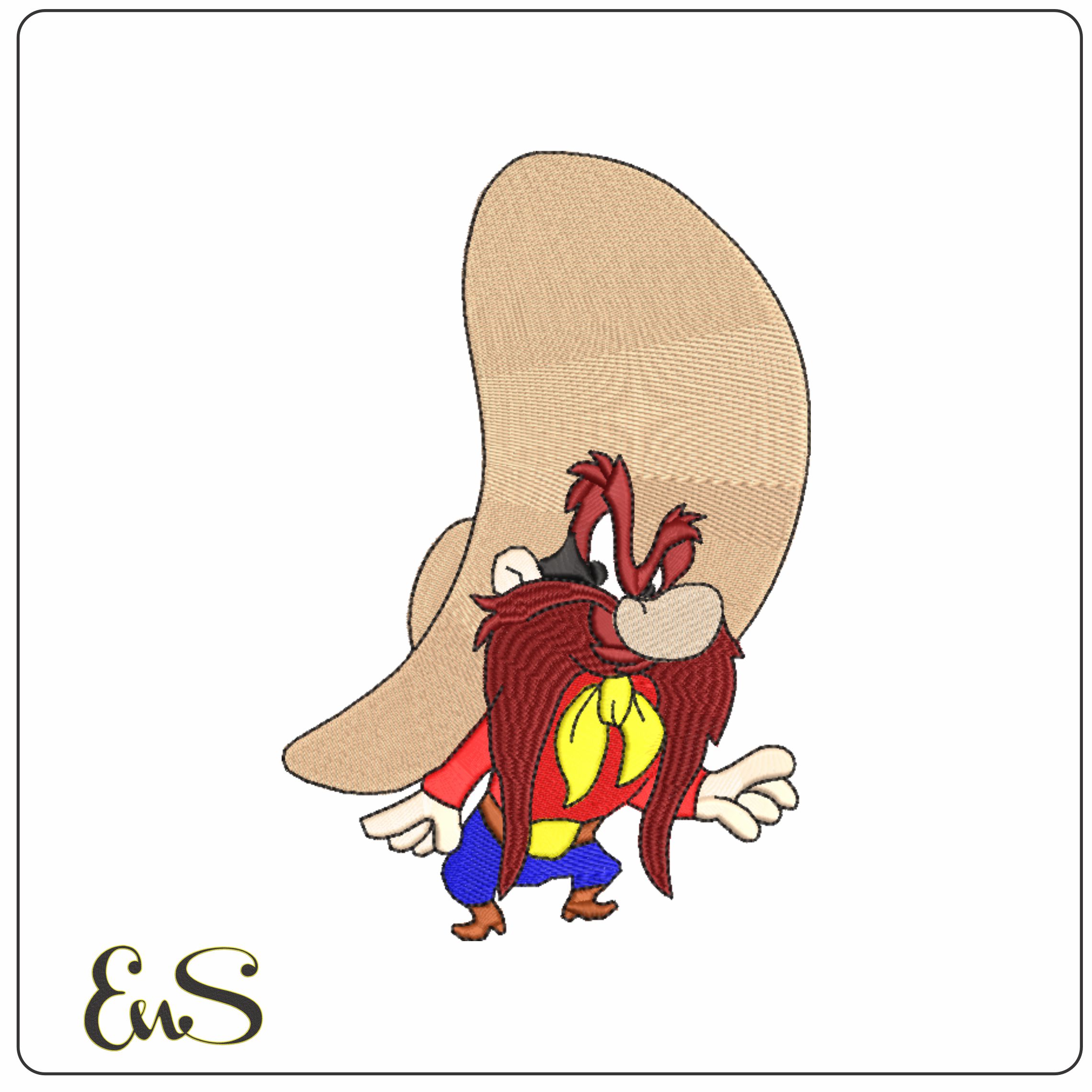 Yosemite Sam Looney Tunes- Elegant embroidery design file - instant download