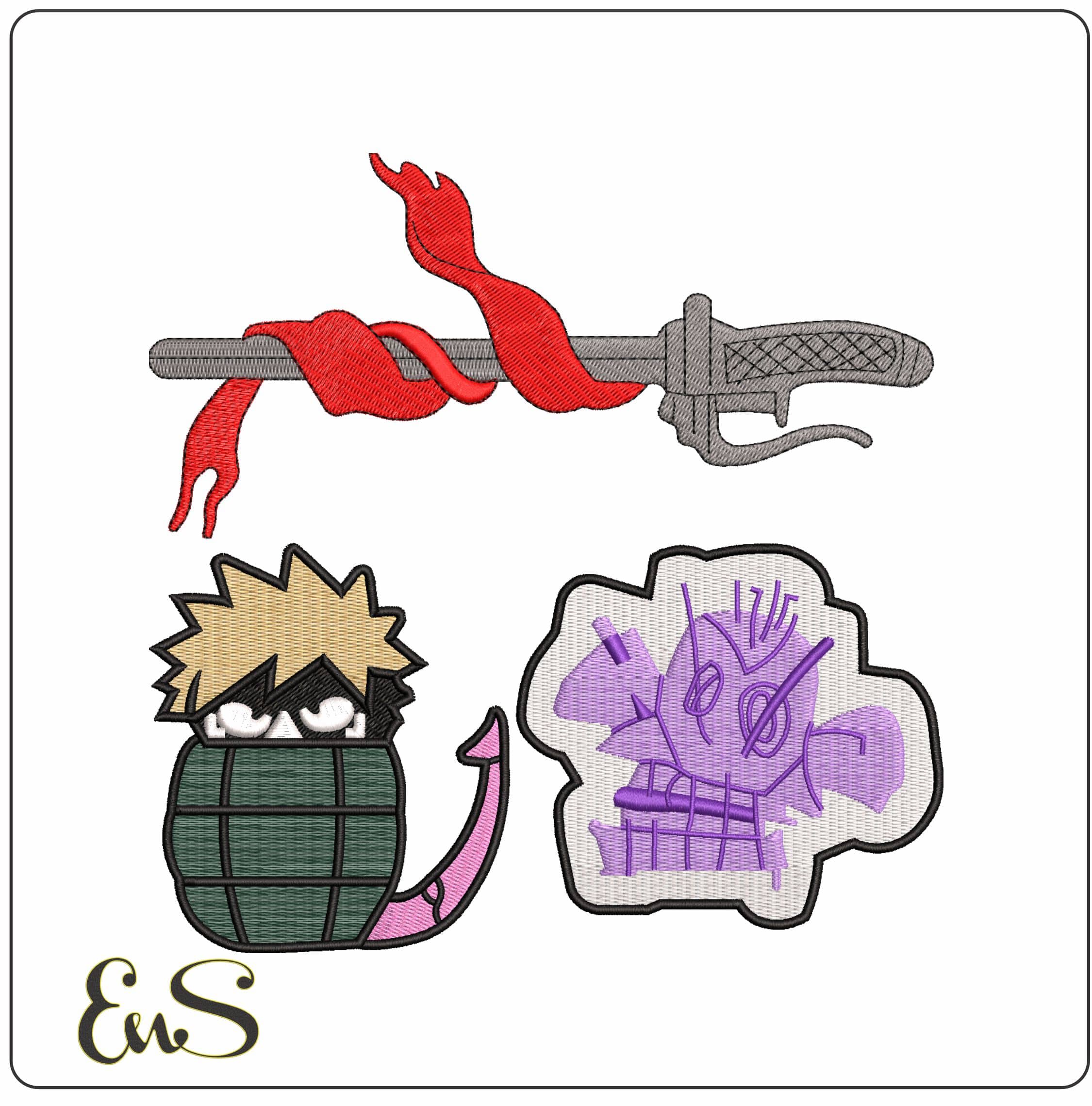 3 My Hero Academia Logo Anime- Elegant embroidery design file - instant download