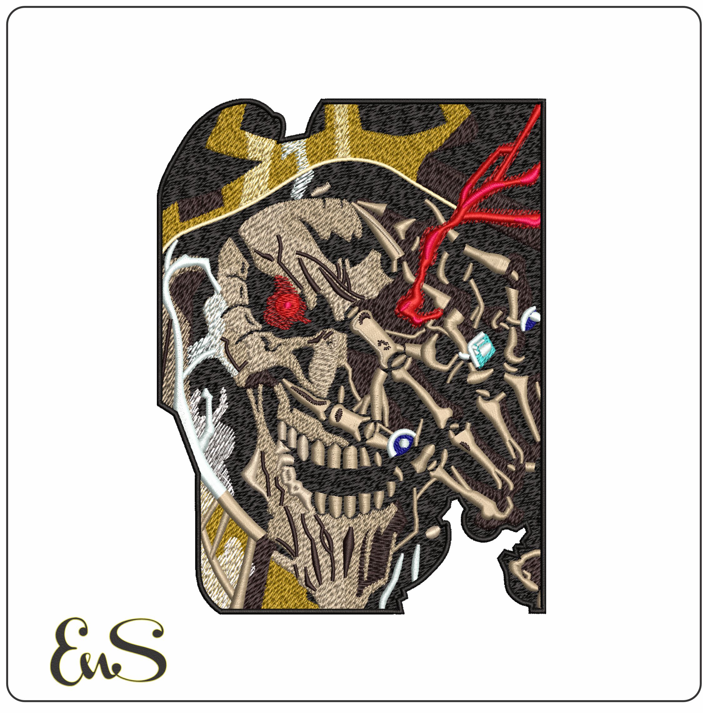 Ainz Ooal Gown Overlord Anime - Elegant embroidery design file - instant download