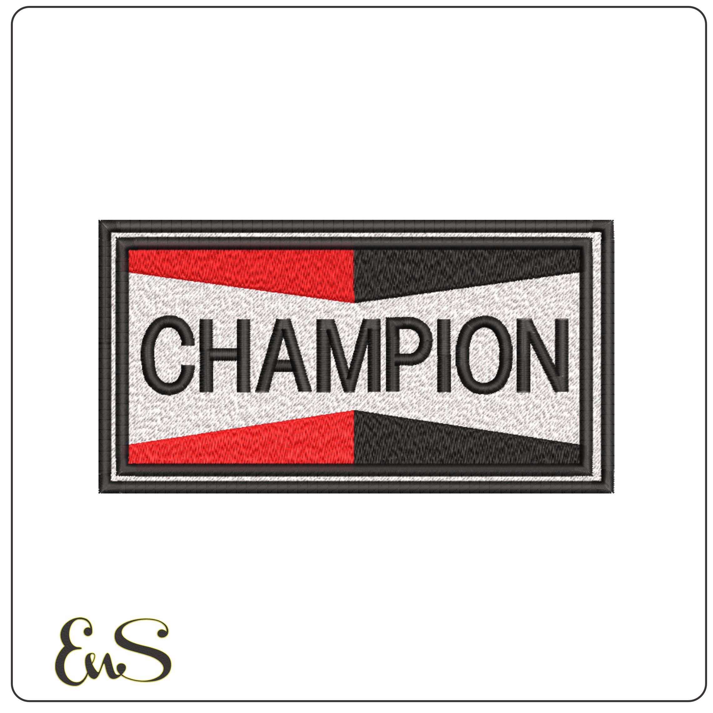 Champion Spark Plugs- Elegant embroidery design file - instant download