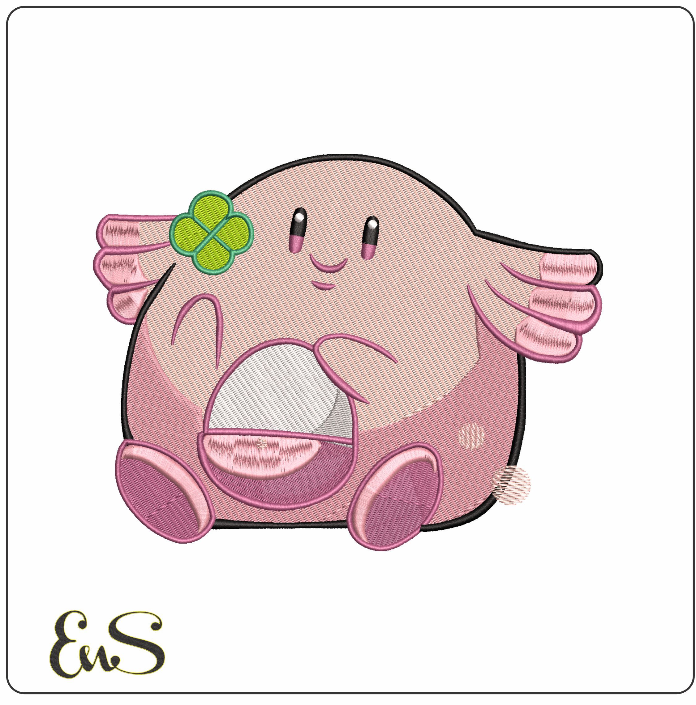 Chansey the Egg Pokemon Anime- Elegant embroidery design file - instant download