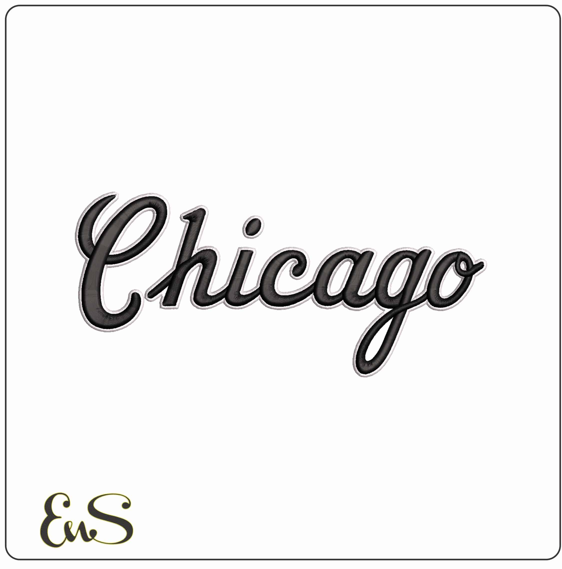 Chicago Script- Elegant embroidery design file - instant download