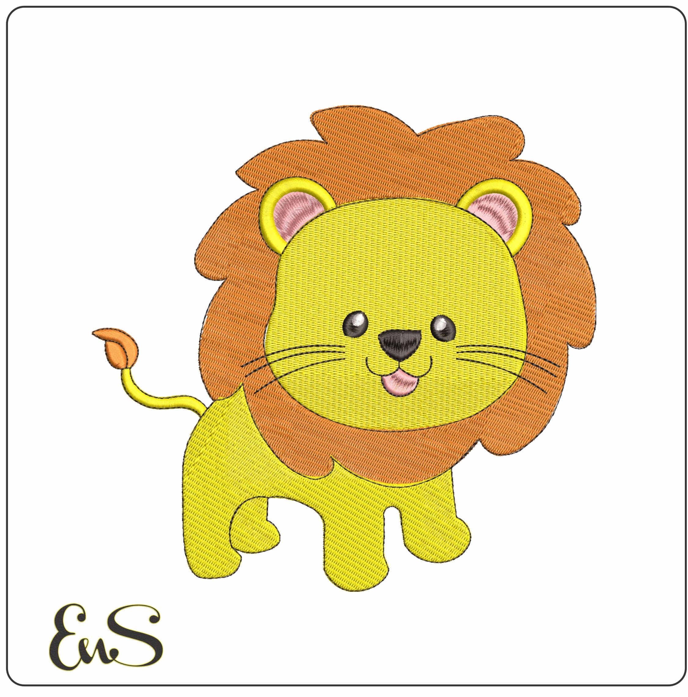 Childrens Lion- Elegant embroidery design file - instant download