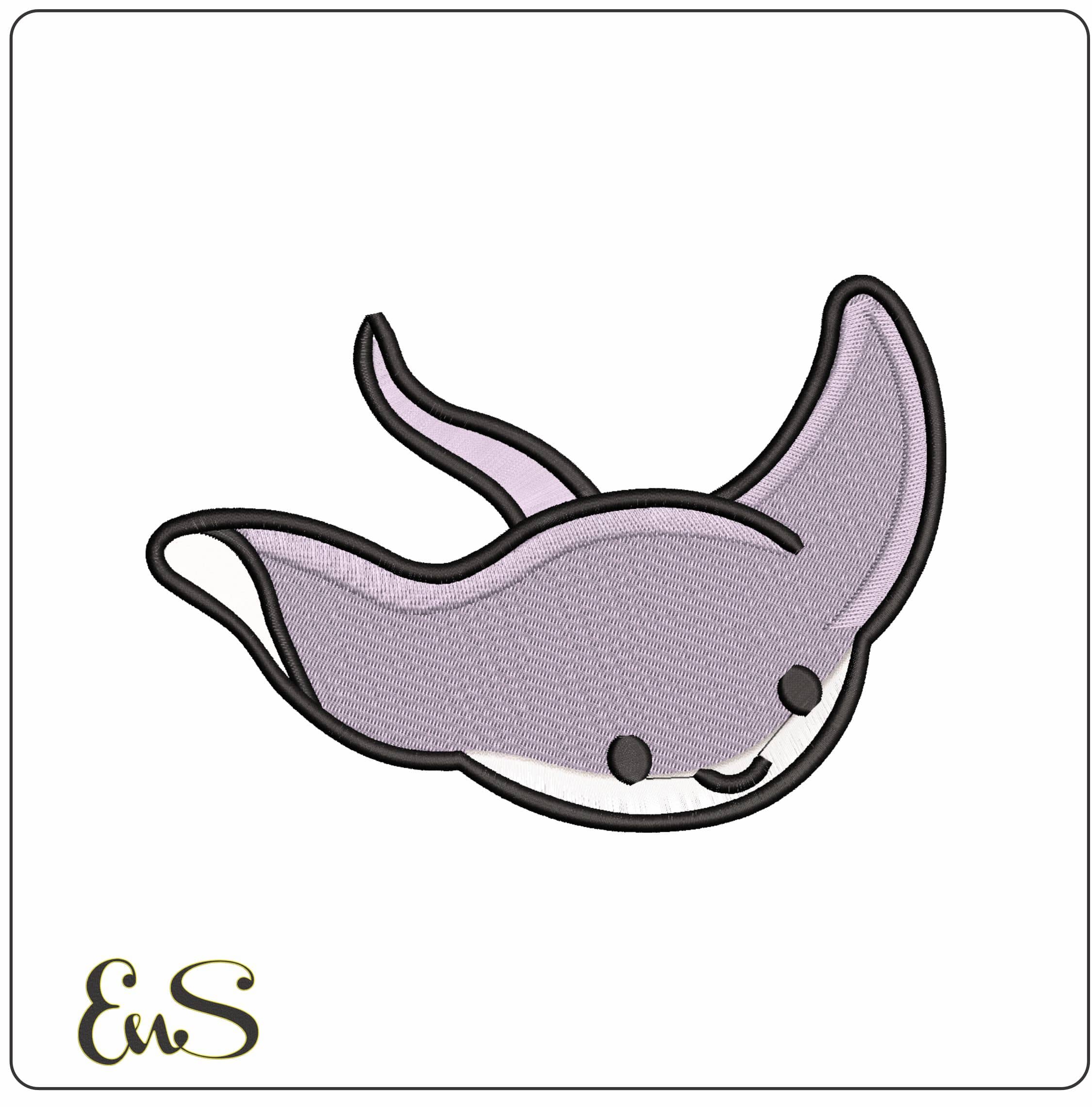 Childrens Manta Ray- Elegant embroidery design file - instant download