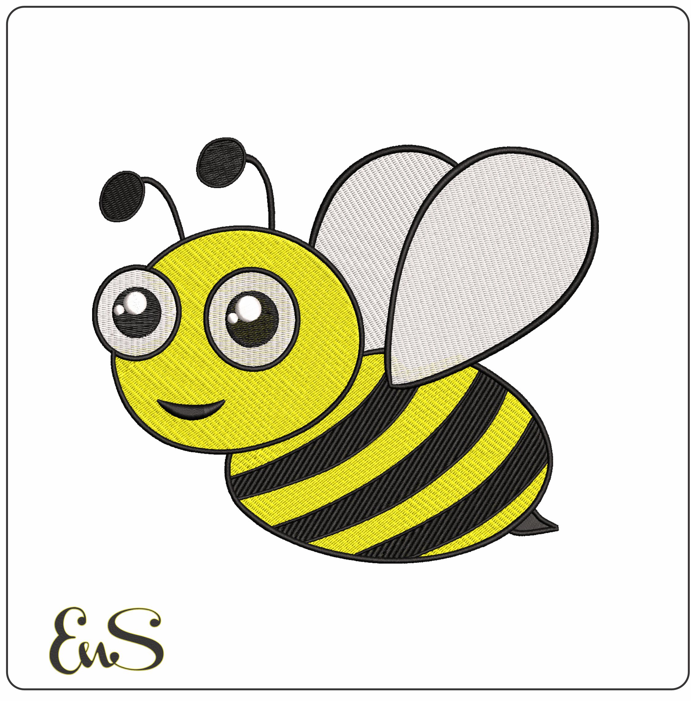 Childrens side on Bee- Elegant embroidery design file - instant download