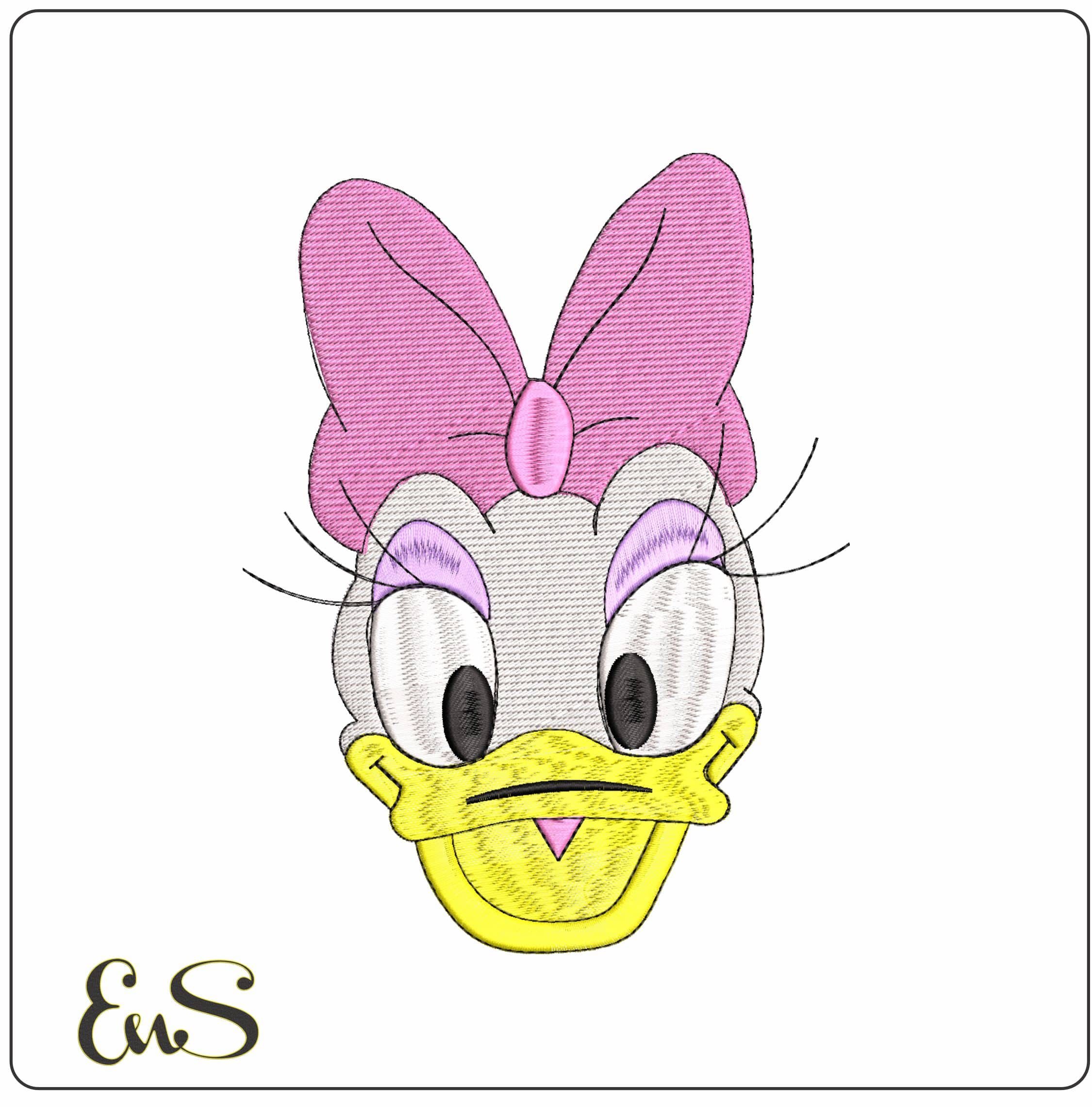Daisy Duck Head- Elegant embroidery design file - instant download