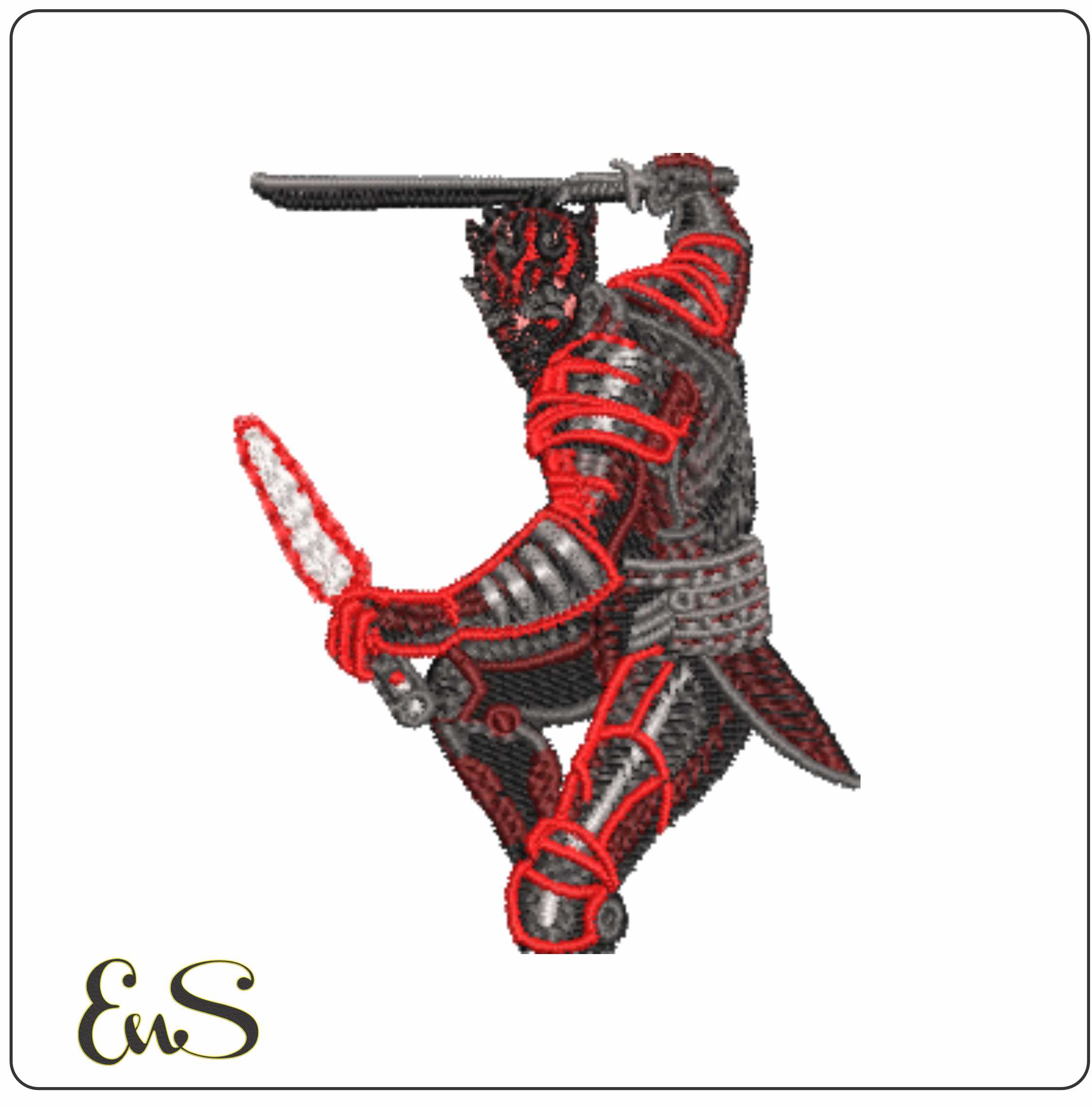 Darth Maul Fighting Star Wars- Elegant embroidery design file - instant download