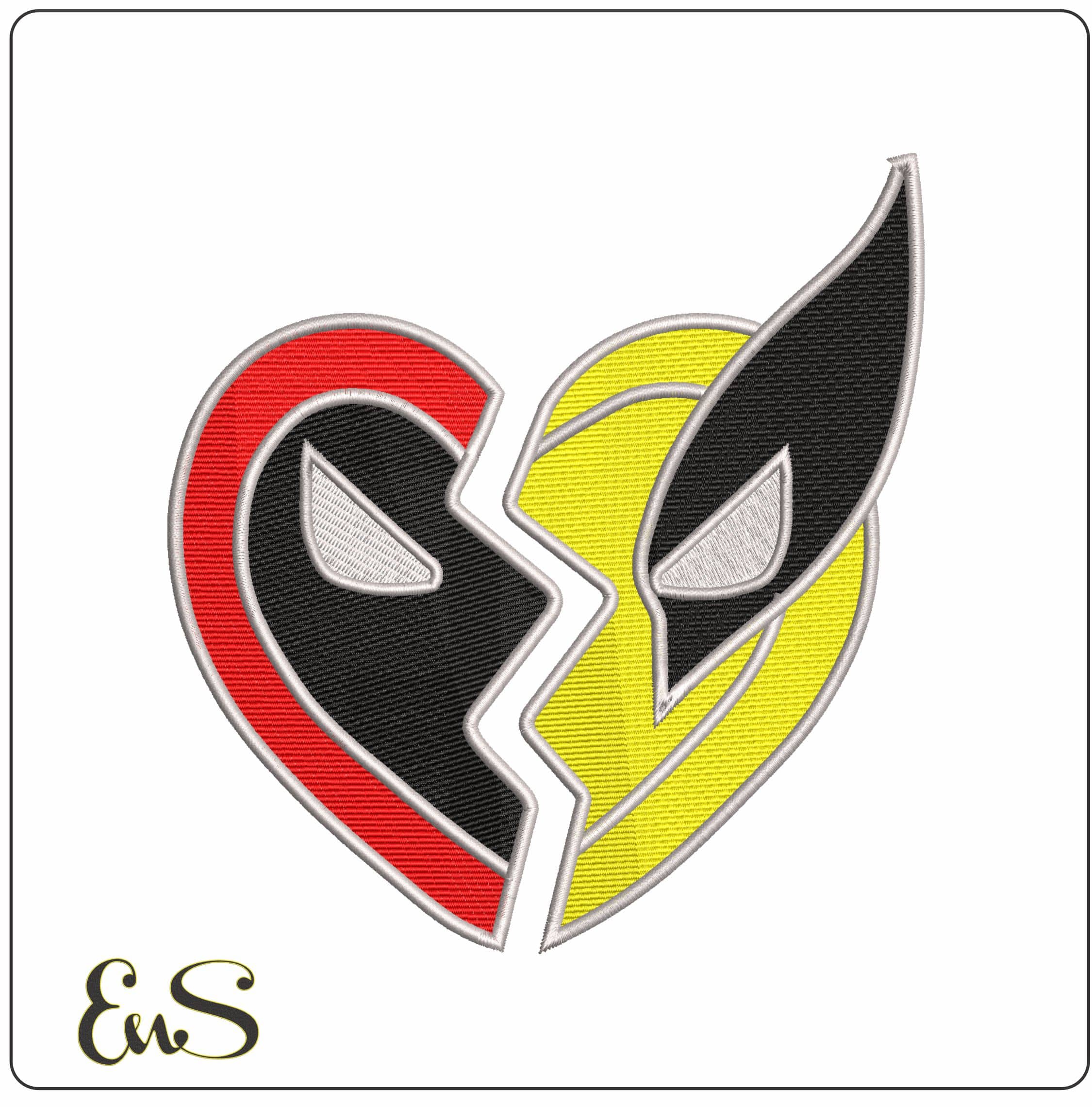 Deadpool Wolverine Mask Emblem- Elegant embroidery design file - instant download