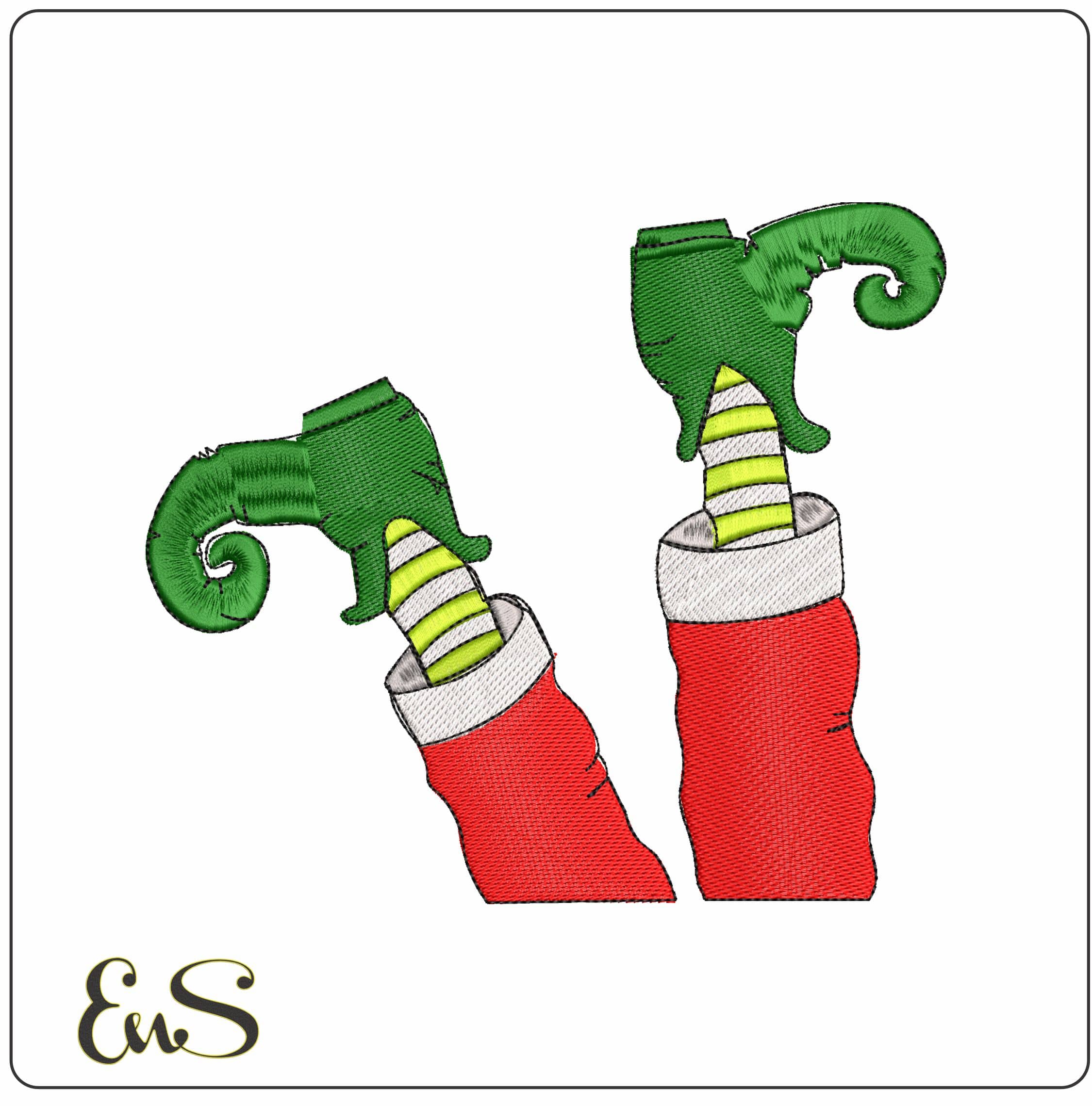 Elf Legs going down- Elegant embroidery design file - instant download