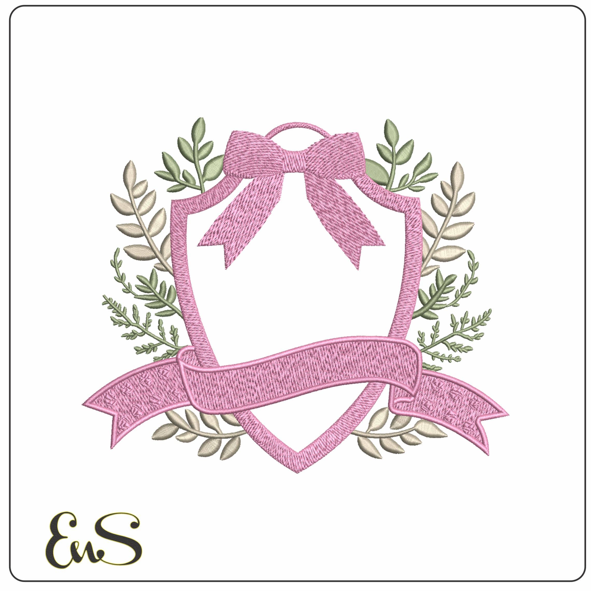 Flower frame girl- Elegant embroidery design file - instant download