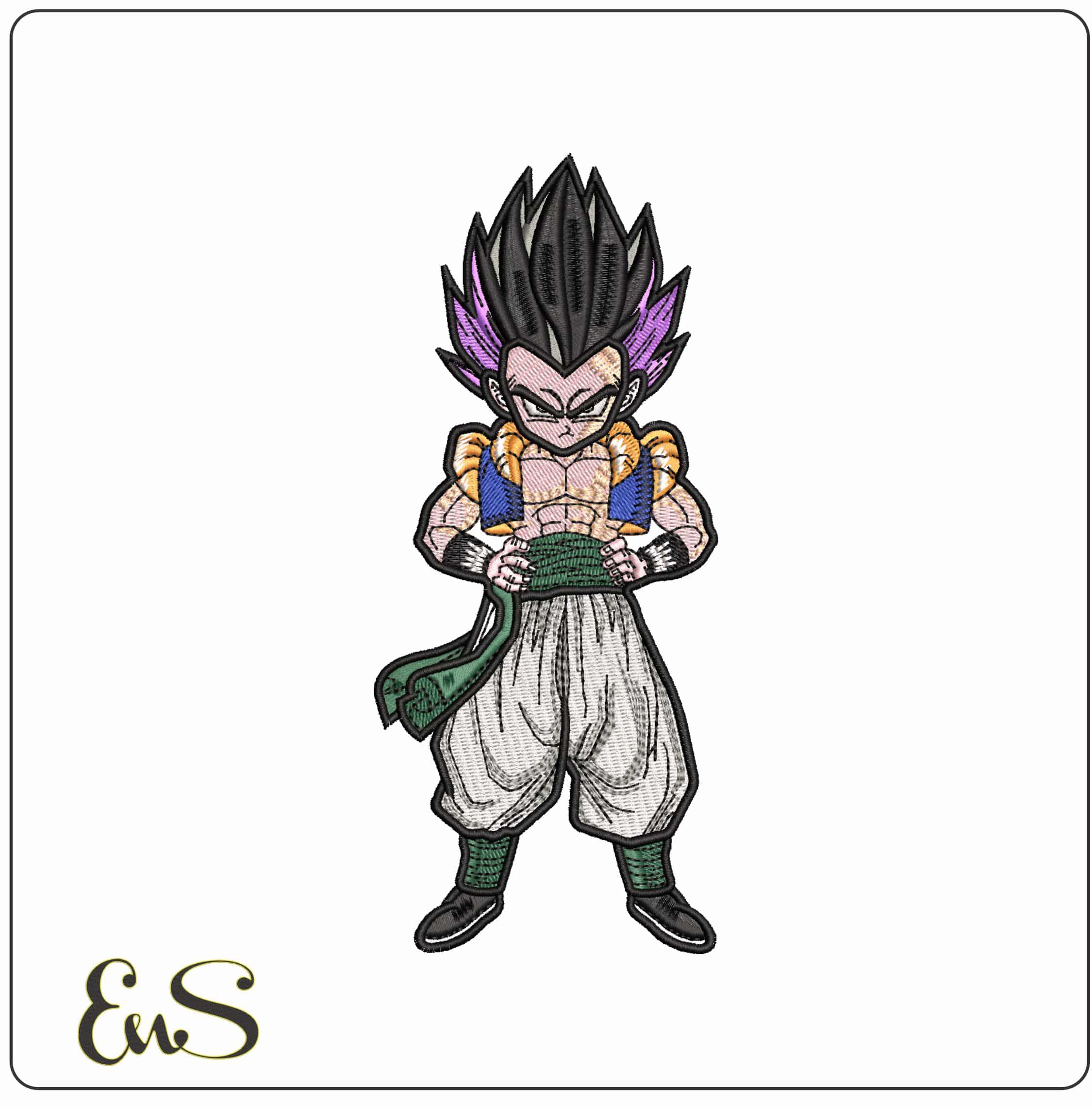 Gotenks Dragon Ball Z Anime- Elegant embroidery design file - instant download