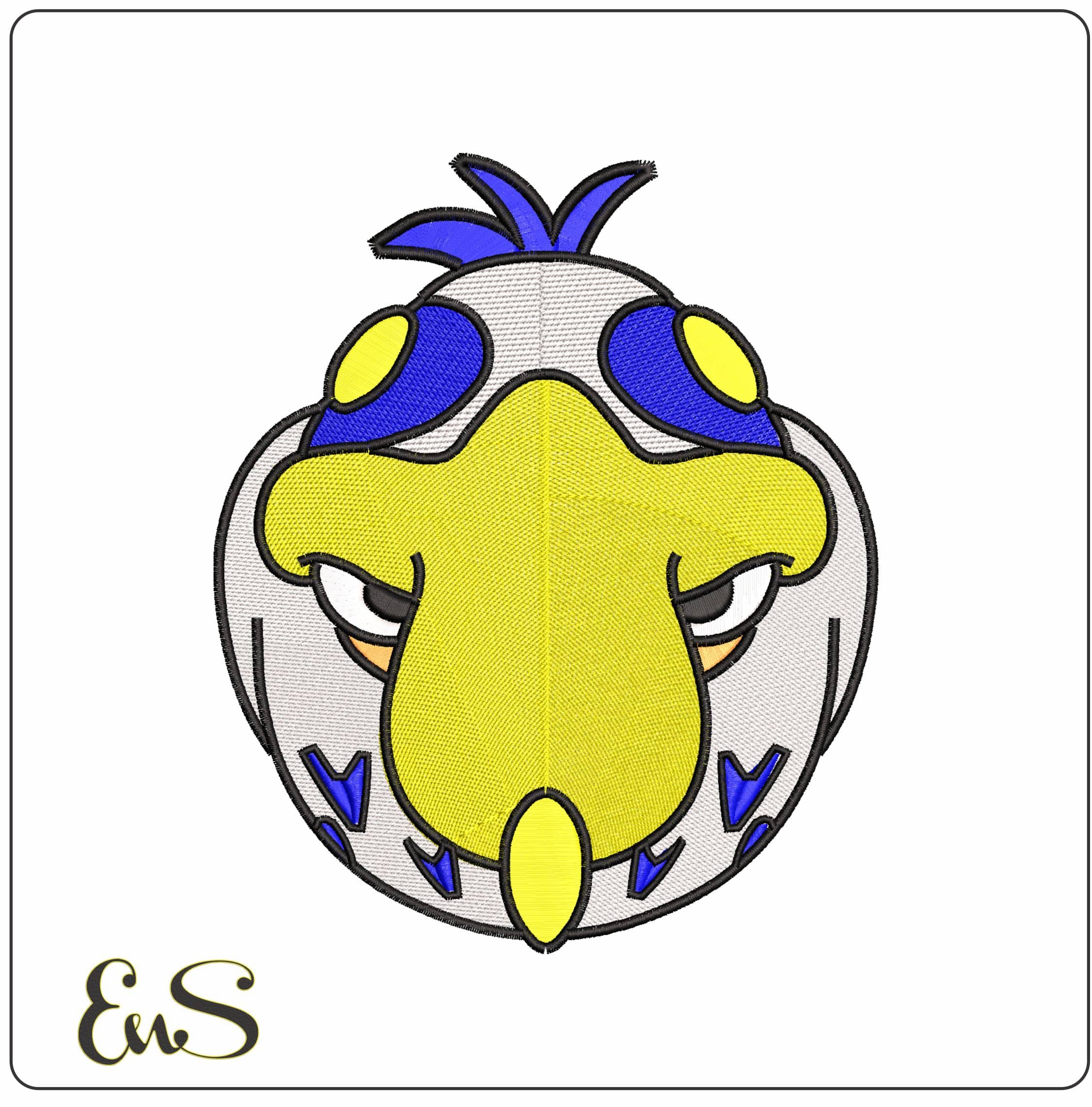 Grey Heron The Boy and the Heron Anime- Elegant embroidery design file - instant download