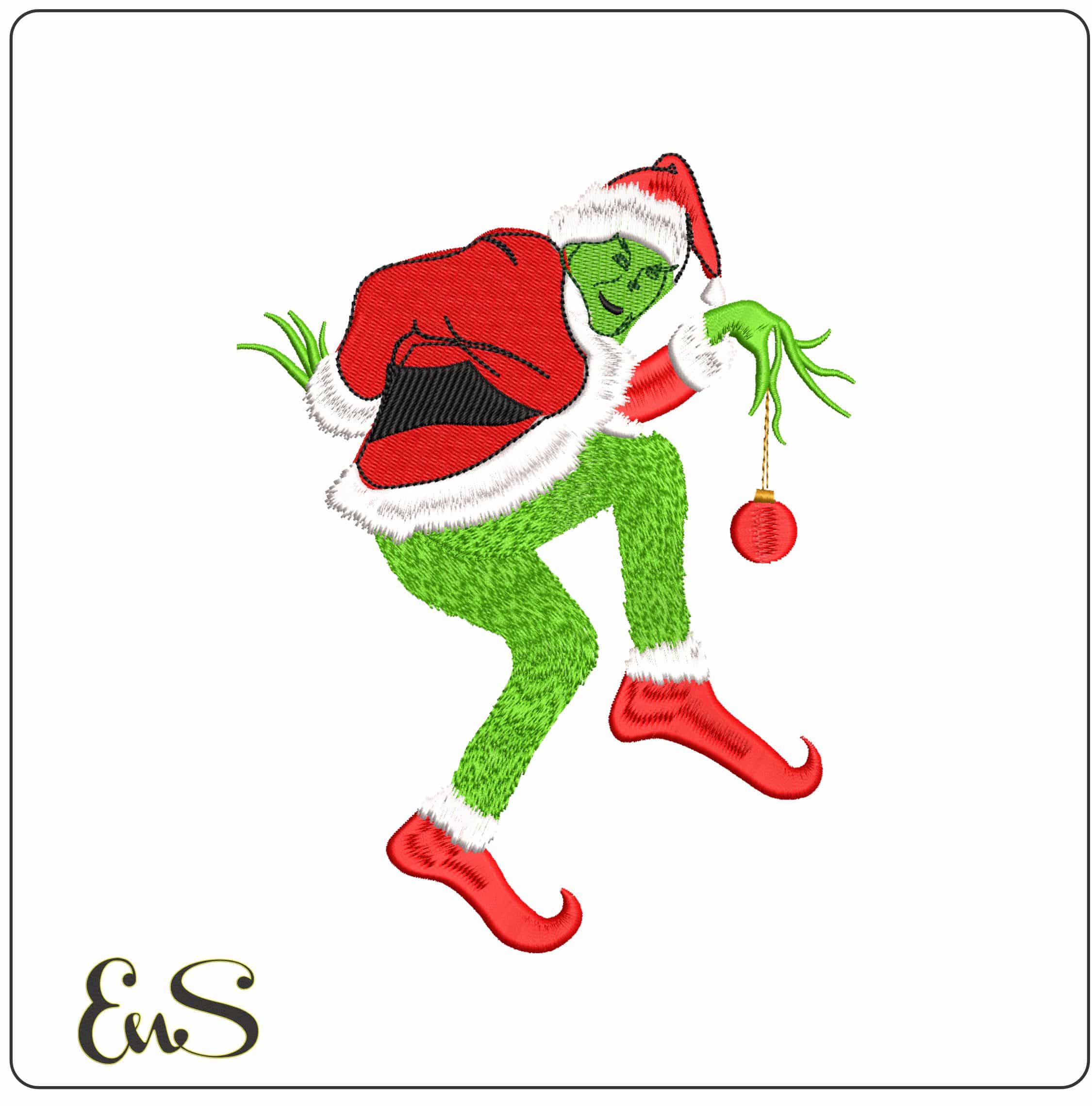 Grinch Creeping- Elegant embroidery design file - instant download
