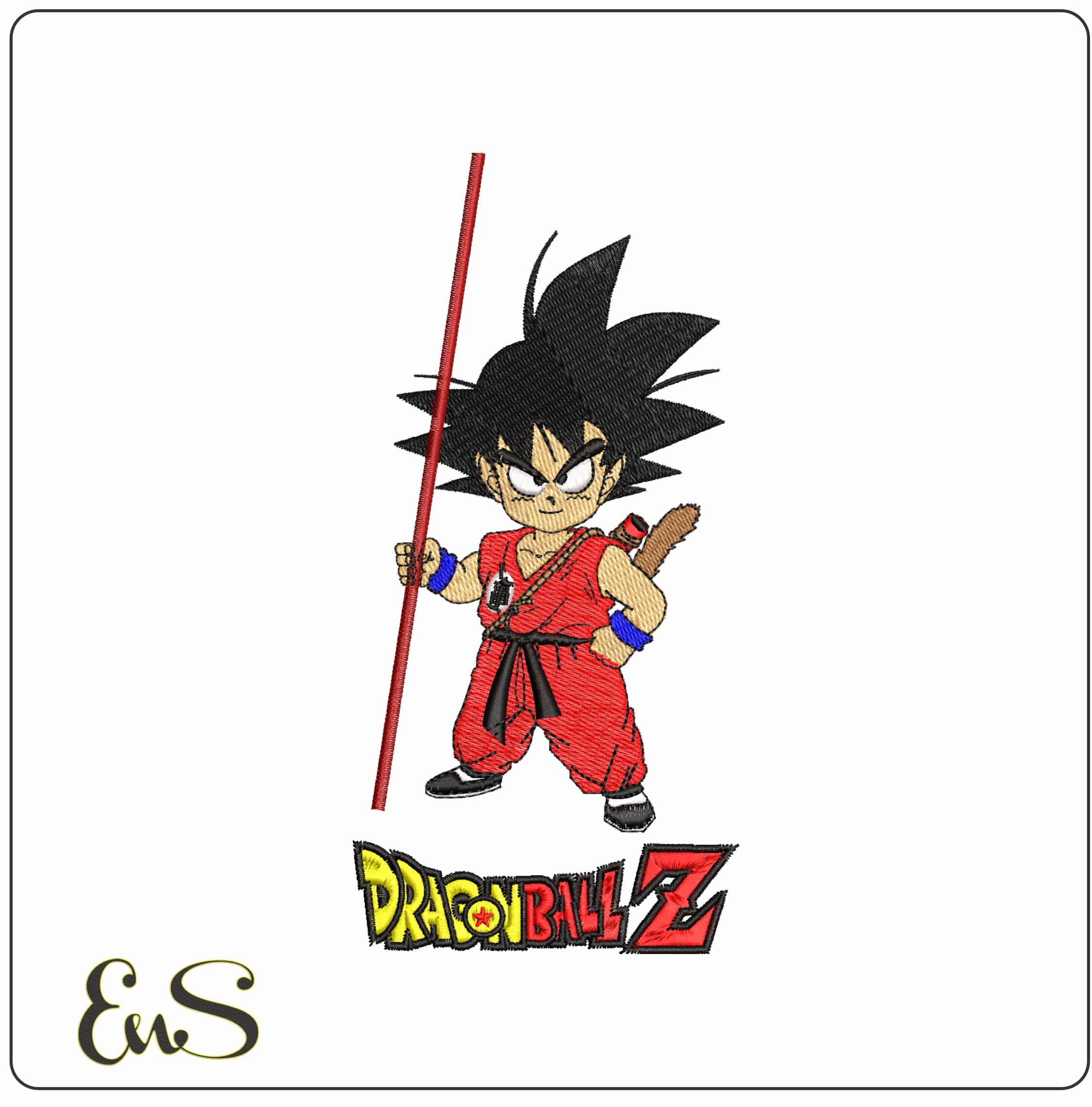 Guko with Cane Dragon Ballz Anime- Elegant embroidery design file - instant download