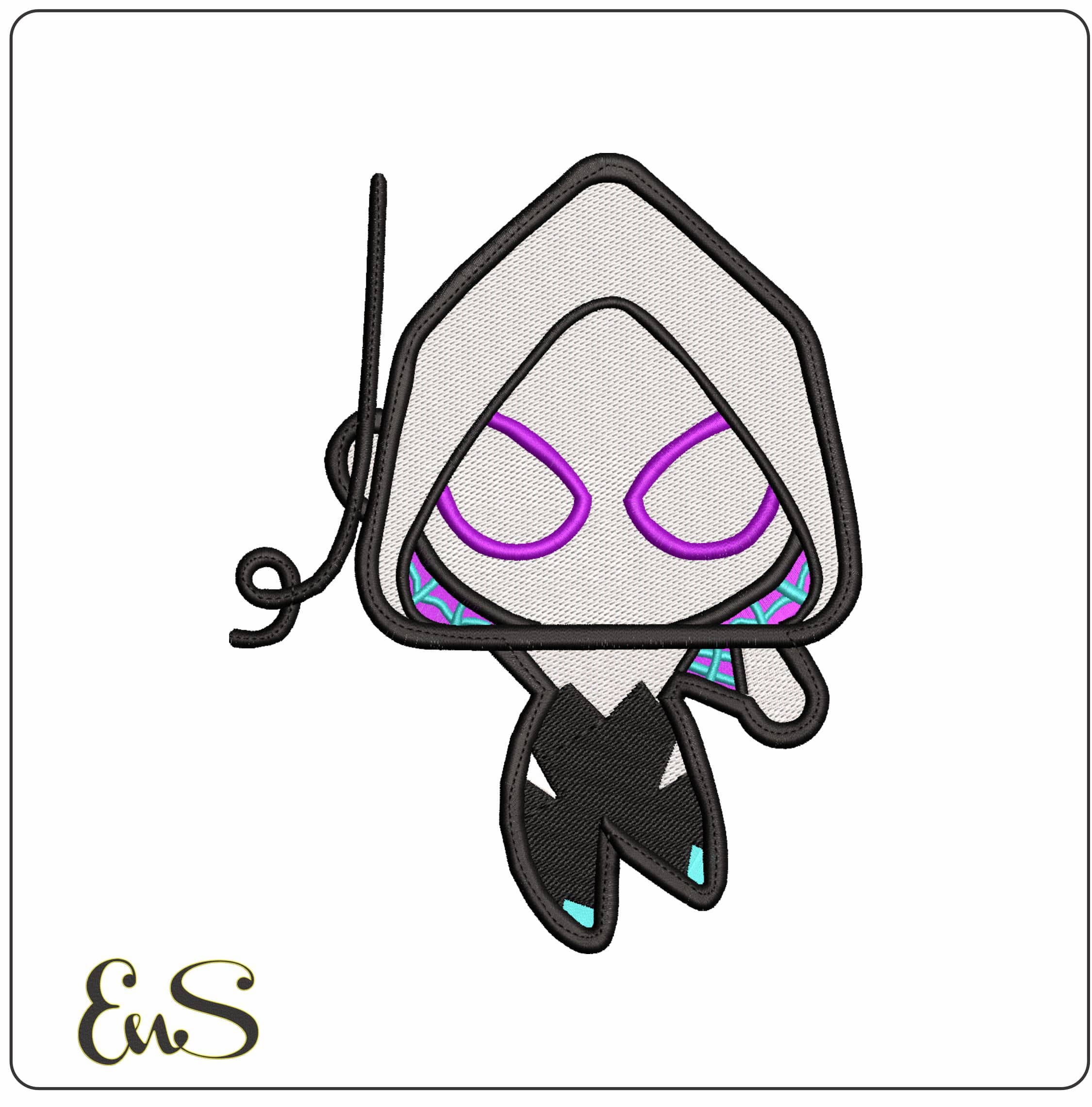 Gwen Spiderman Chibi- Elegant embroidery design file - instant download