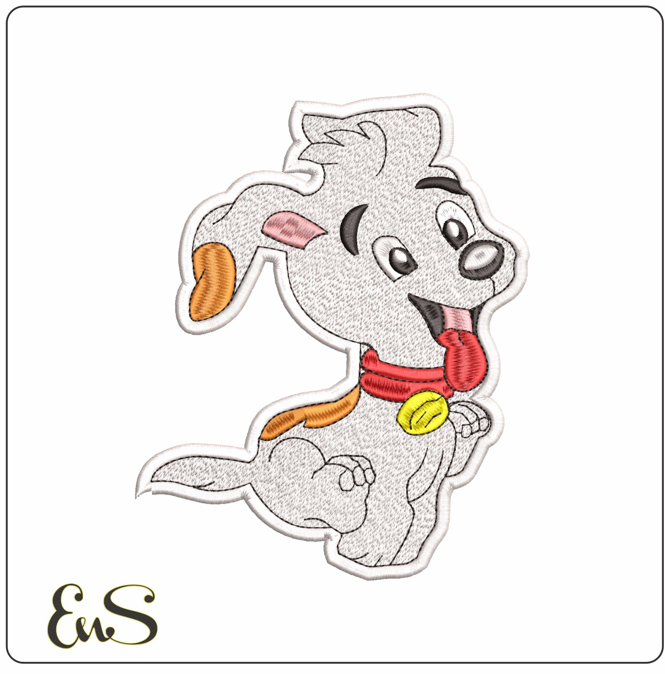 Happy Bouncing Child Dog- Elegant embroidery design file - instant download