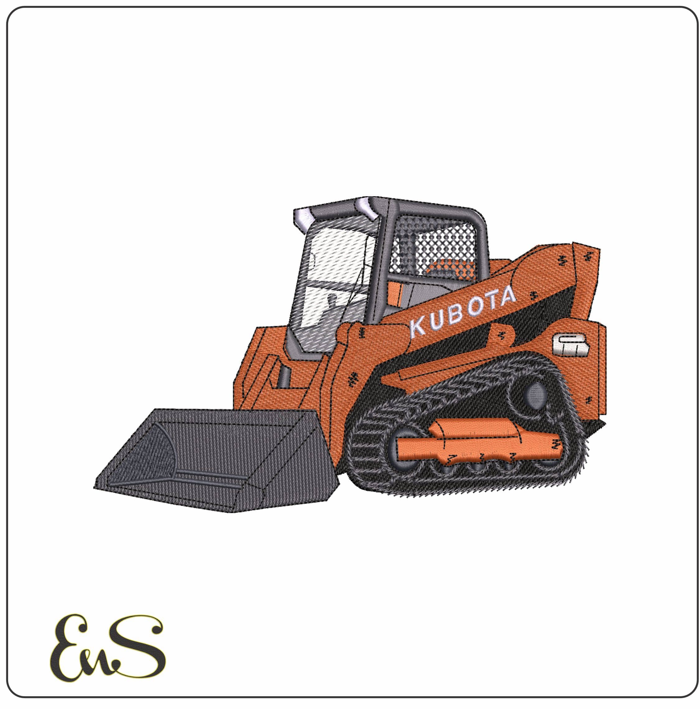 Kubota Mini Digger- Elegant embroidery design file - instant download