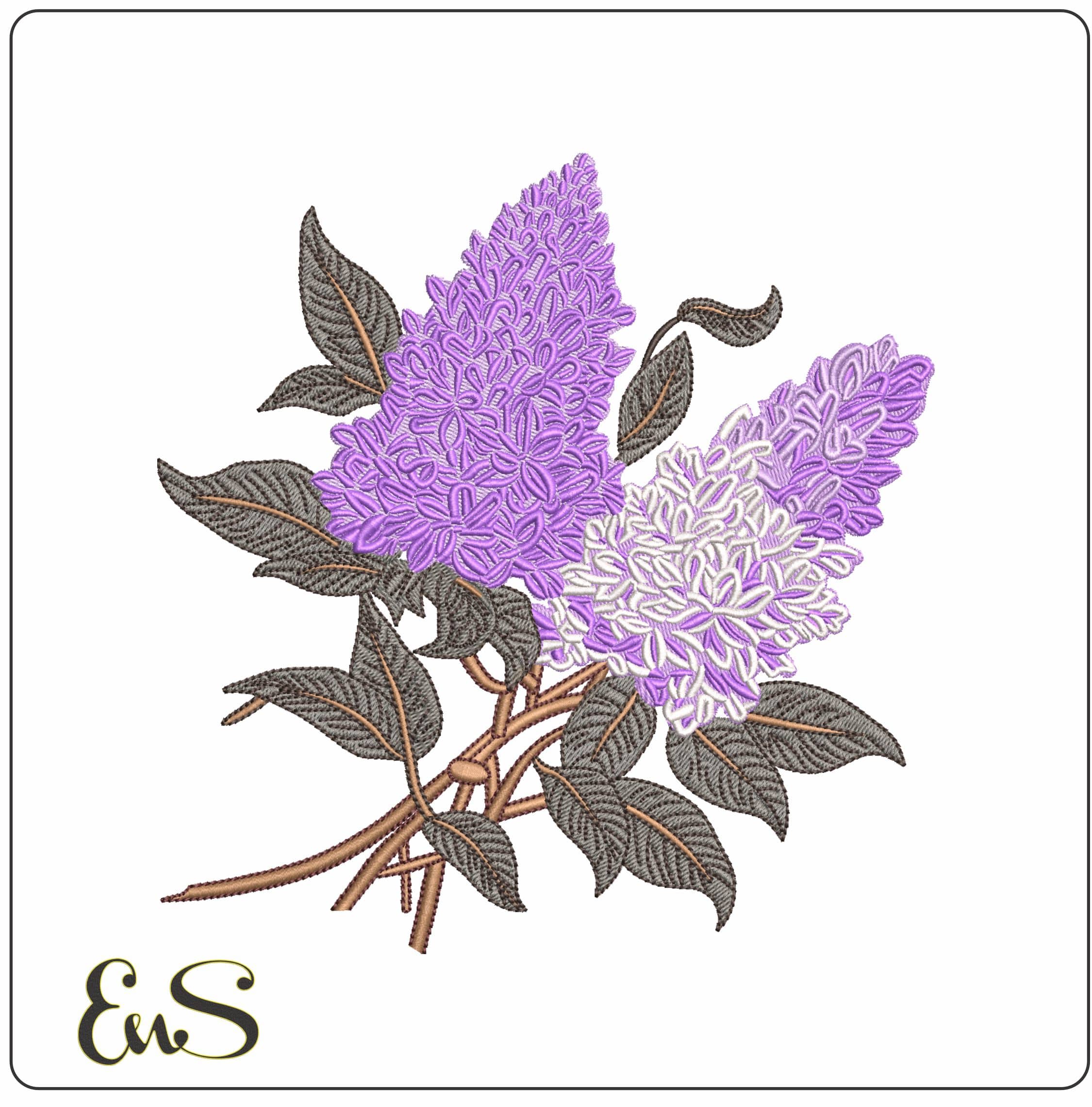 Lilac flower- Elegant embroidery design file - instant download