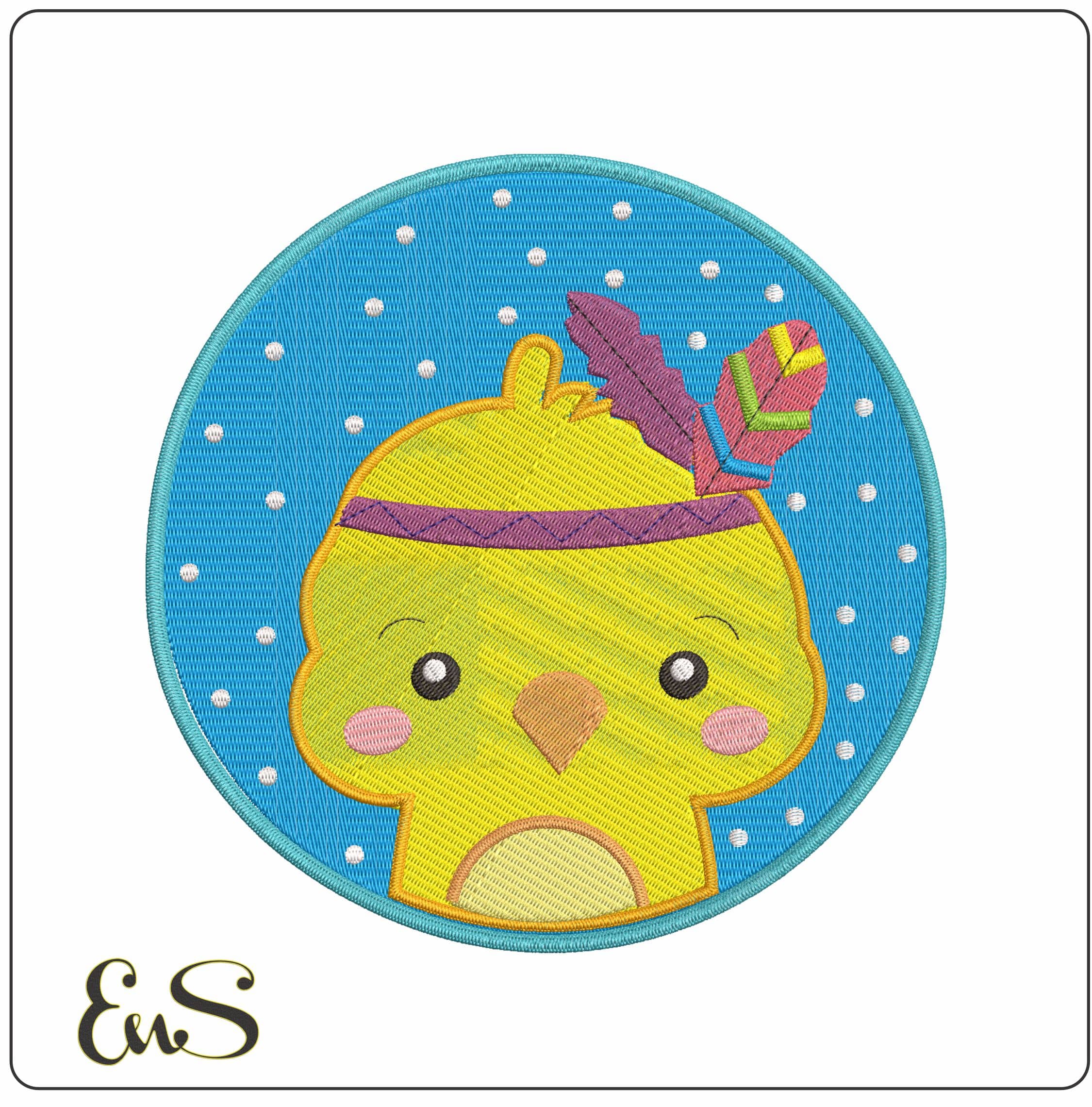 Little Chicken Indian- Elegant embroidery design file - instant download