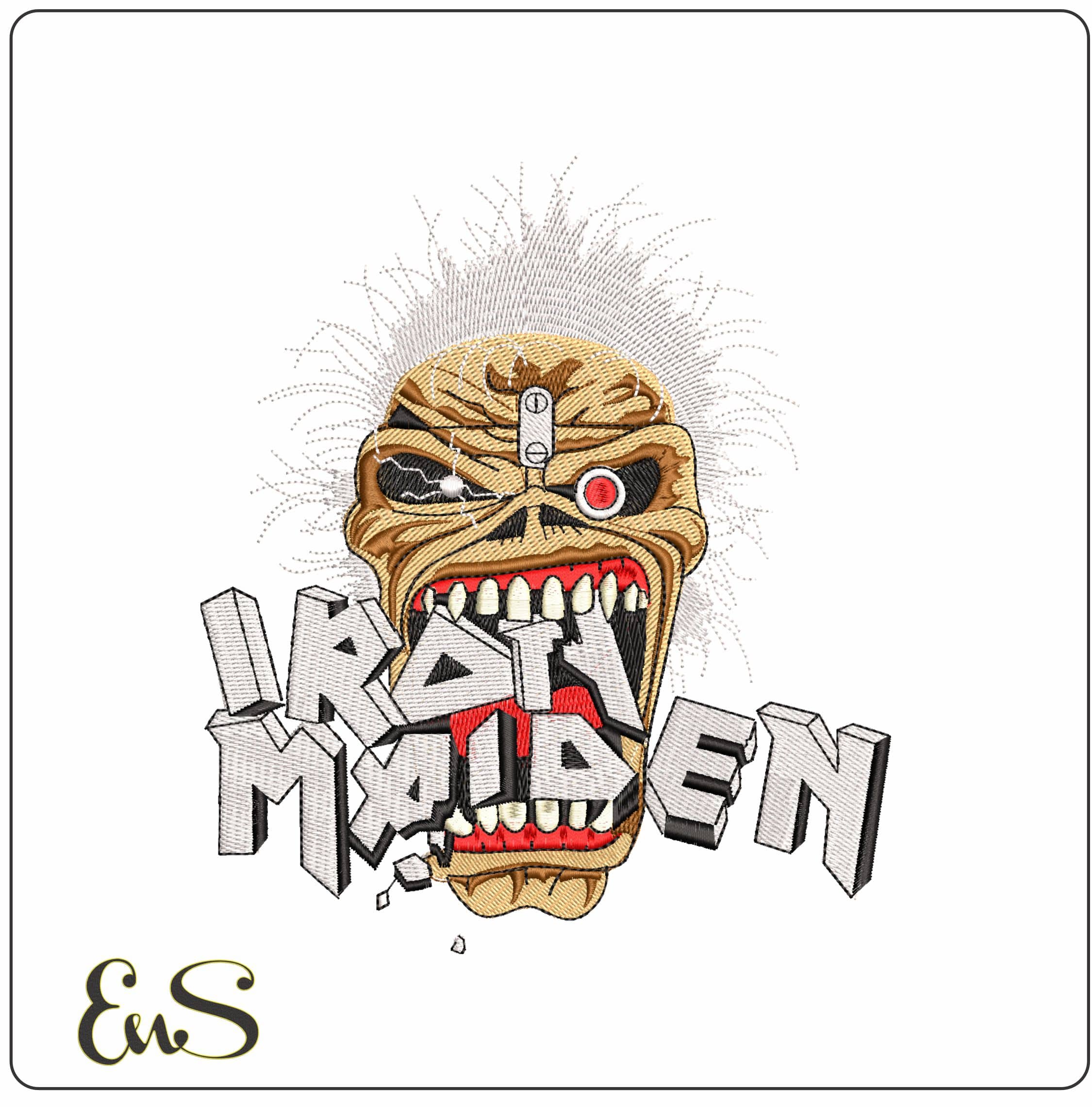 Louis Eating Iron Maiden- Elegant embroidery design file - instant download