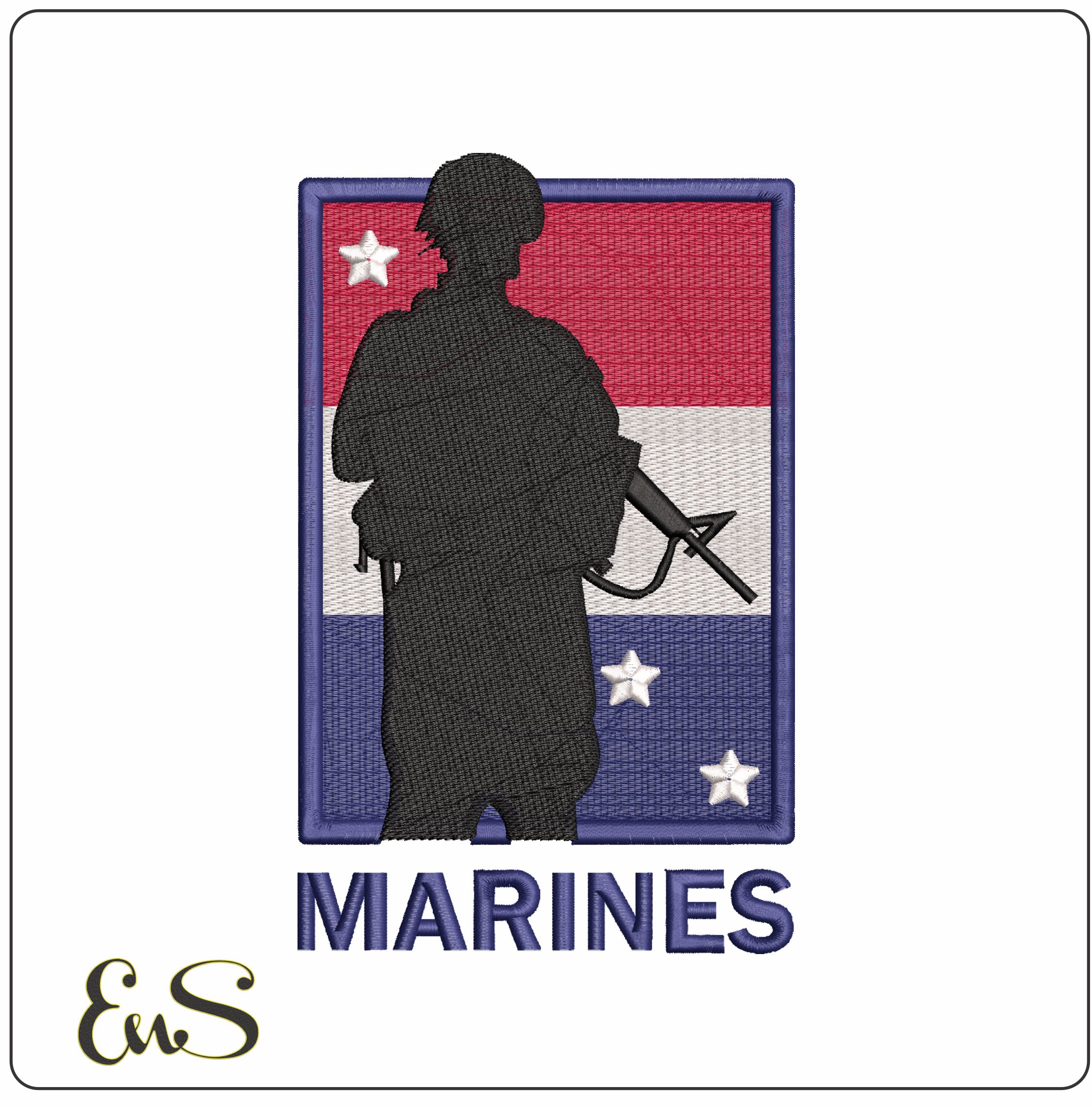 Marines Soldier- Elegant embroidery design file - instant download