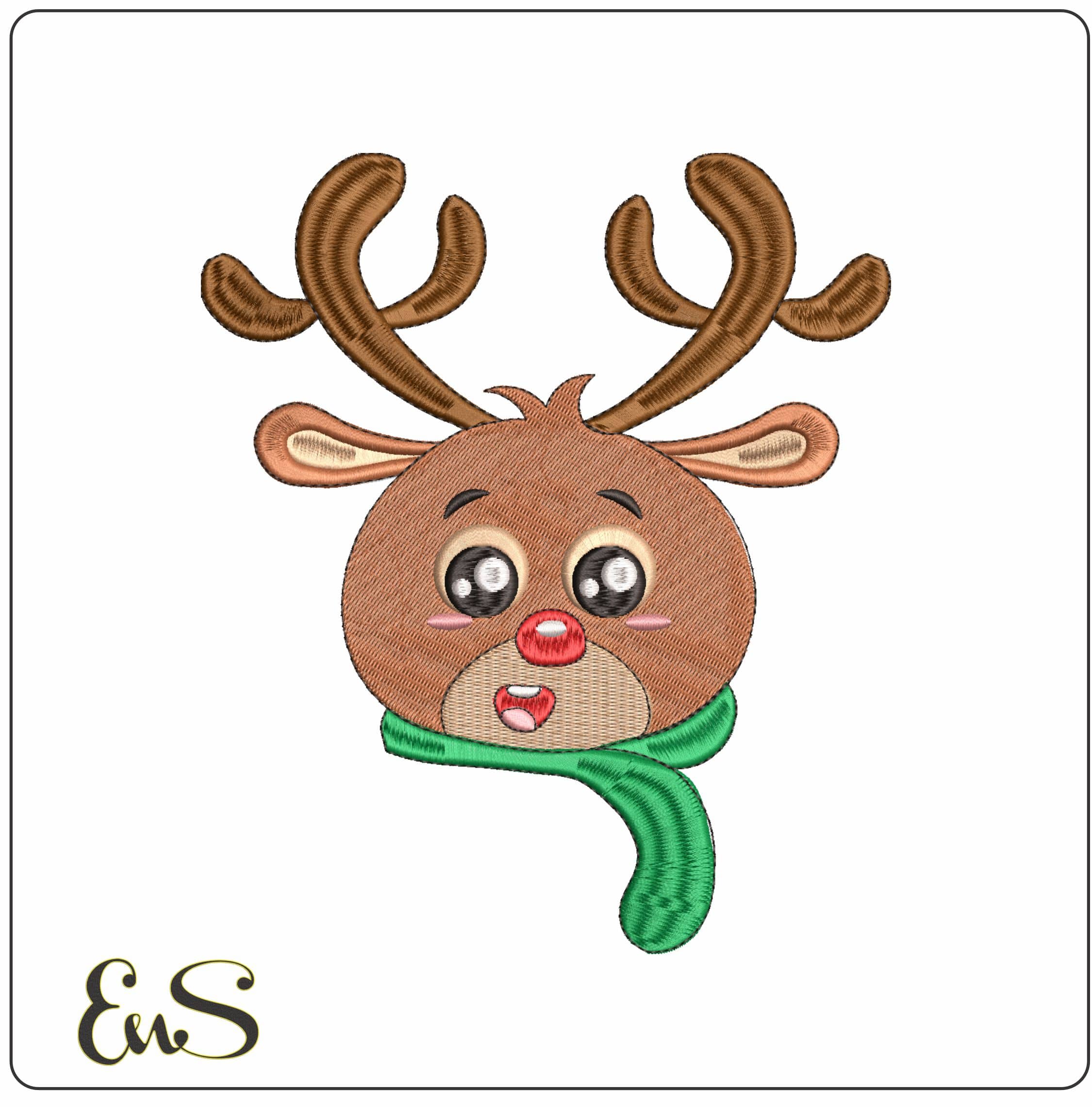 Mousse Face with Scarf- Elegant embroidery design file - instant download