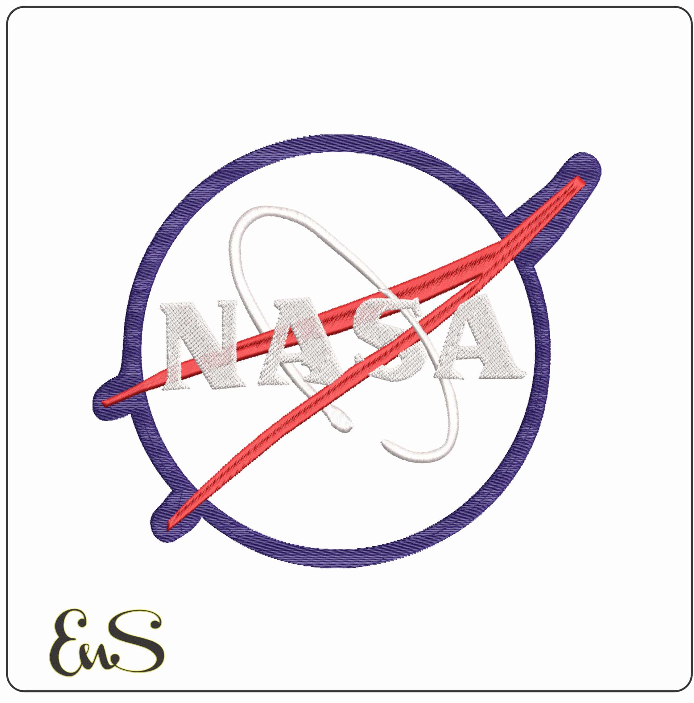 NASA Blank- Elegant embroidery design file - instant download