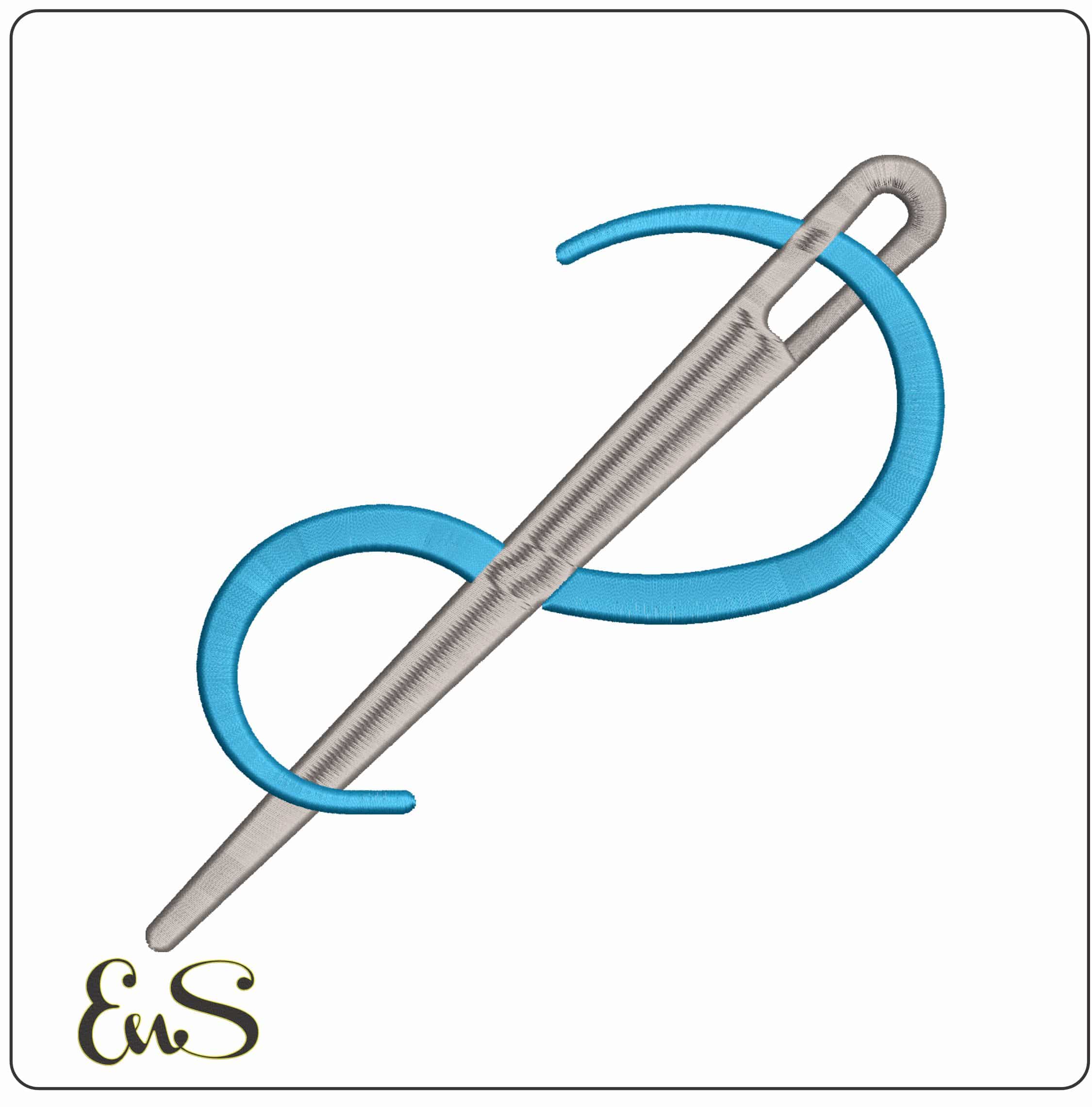 Needle and Thread- Elegant embroidery design file - instant download