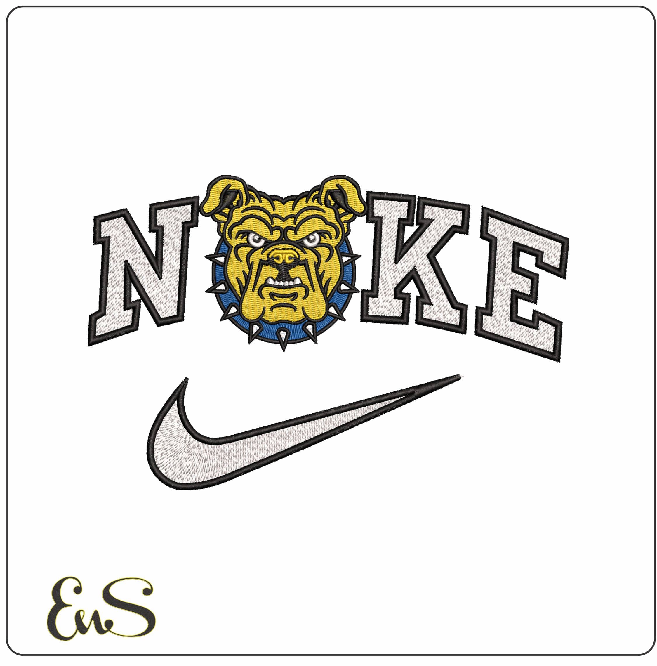 Nike Aggies Bulldog North Carolina AT&T State University- Elegant embroidery design file - instant download