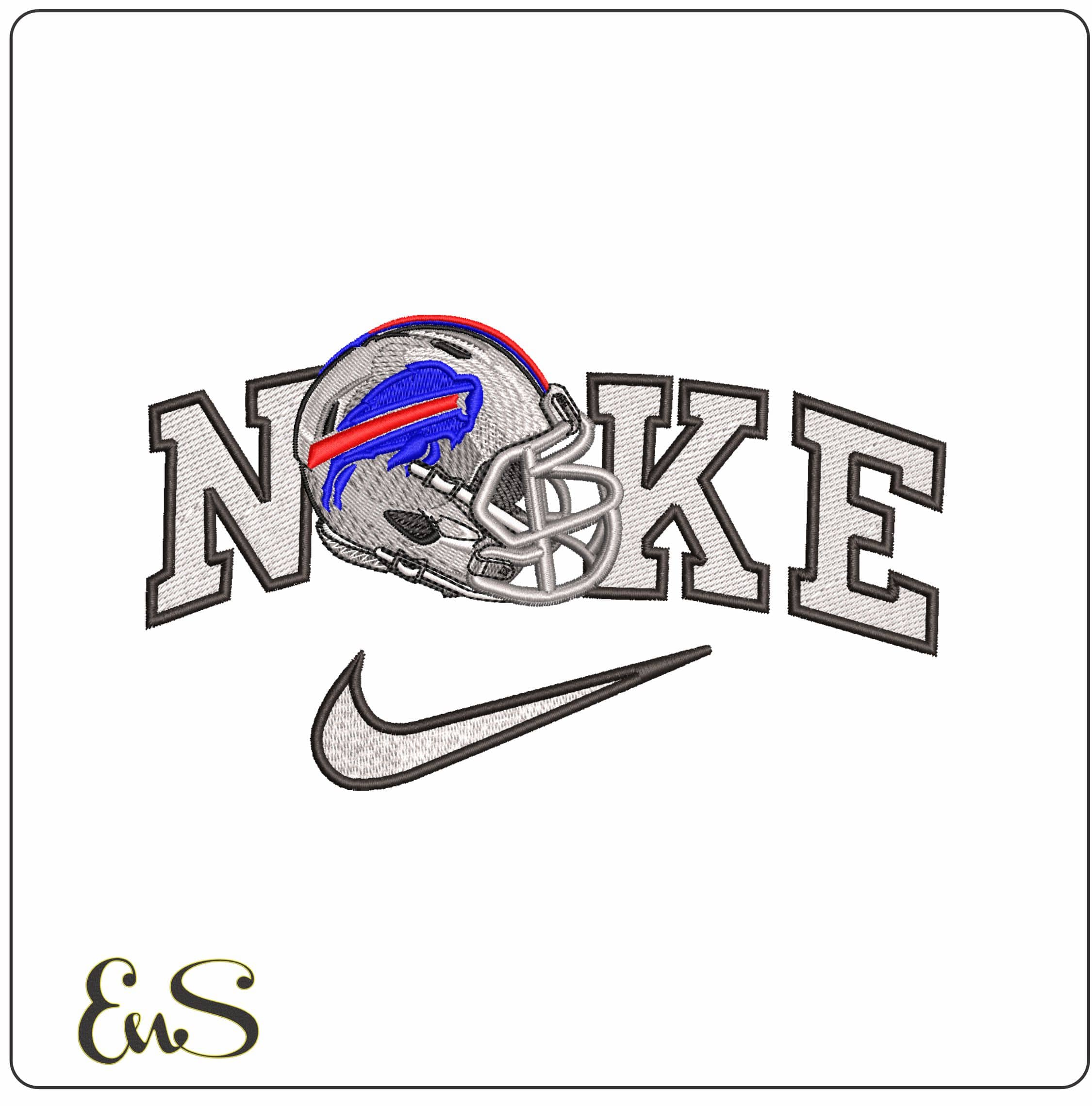 Nike Buffalo Bills Helmet NFL- Elegant embroidery design file - instant download