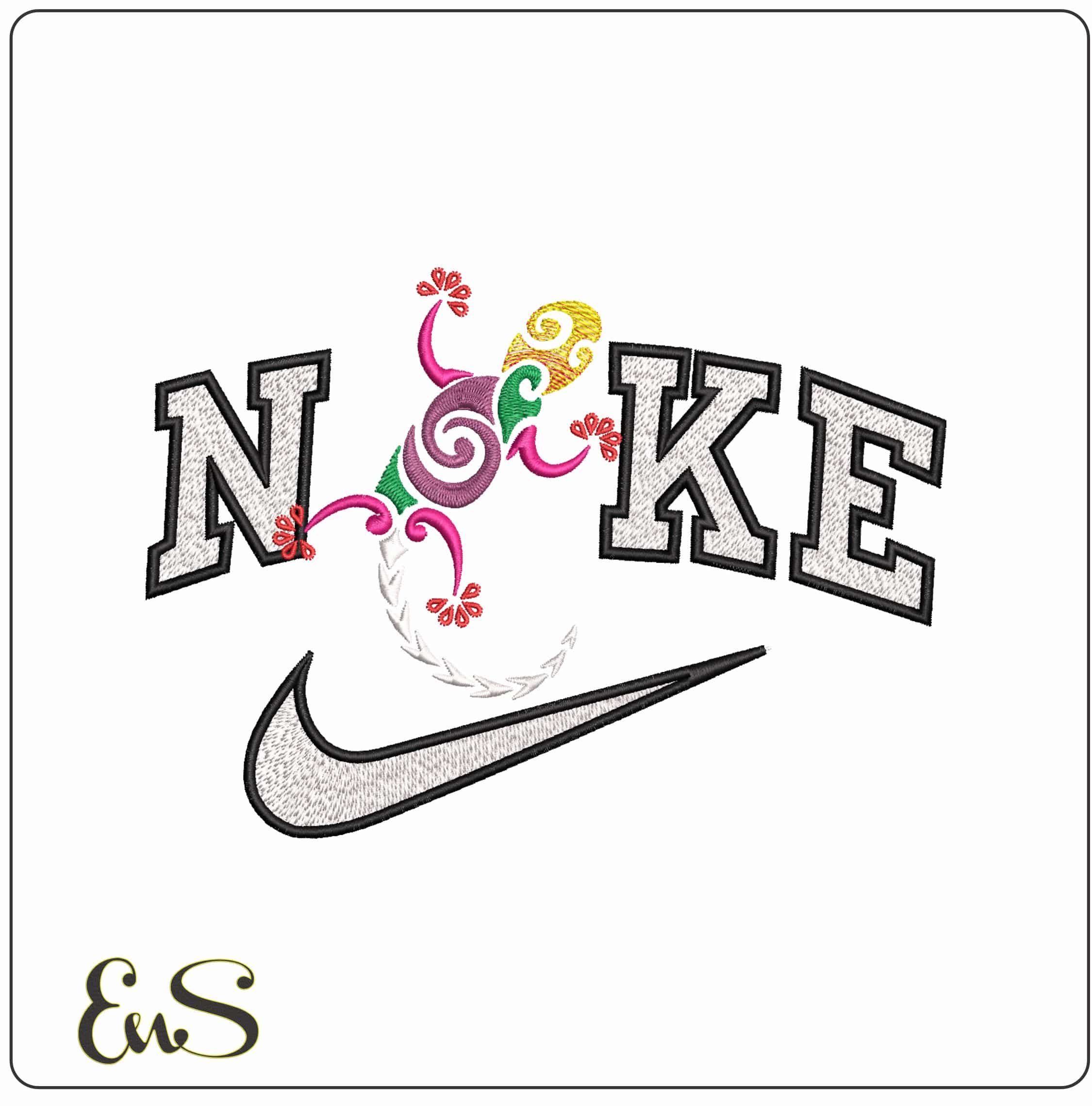 Nike Camaleon Multicolor- Elegant embroidery design file - instant download