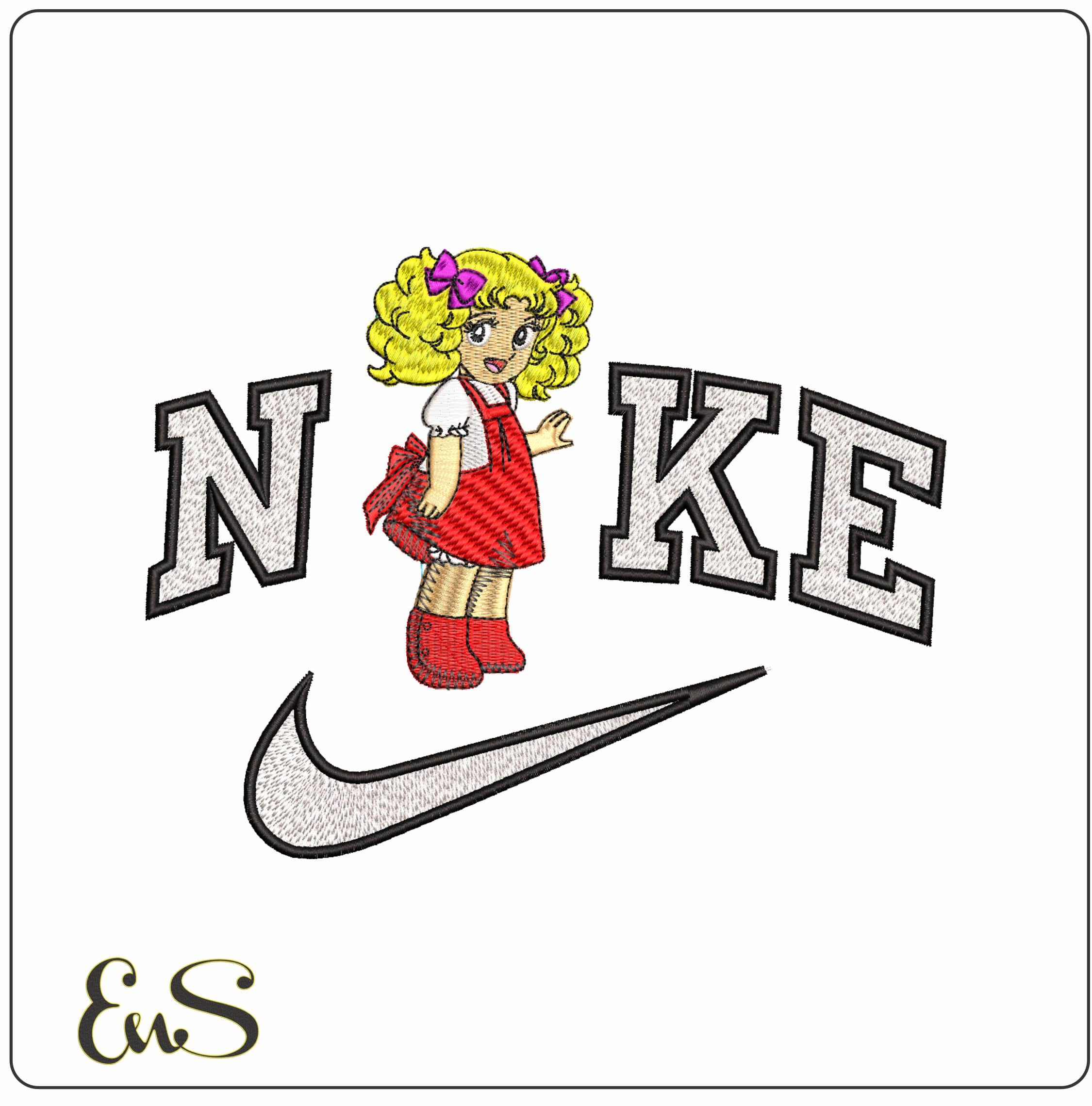 Nike Candy Candy Anime- Elegant embroidery design file - instant download