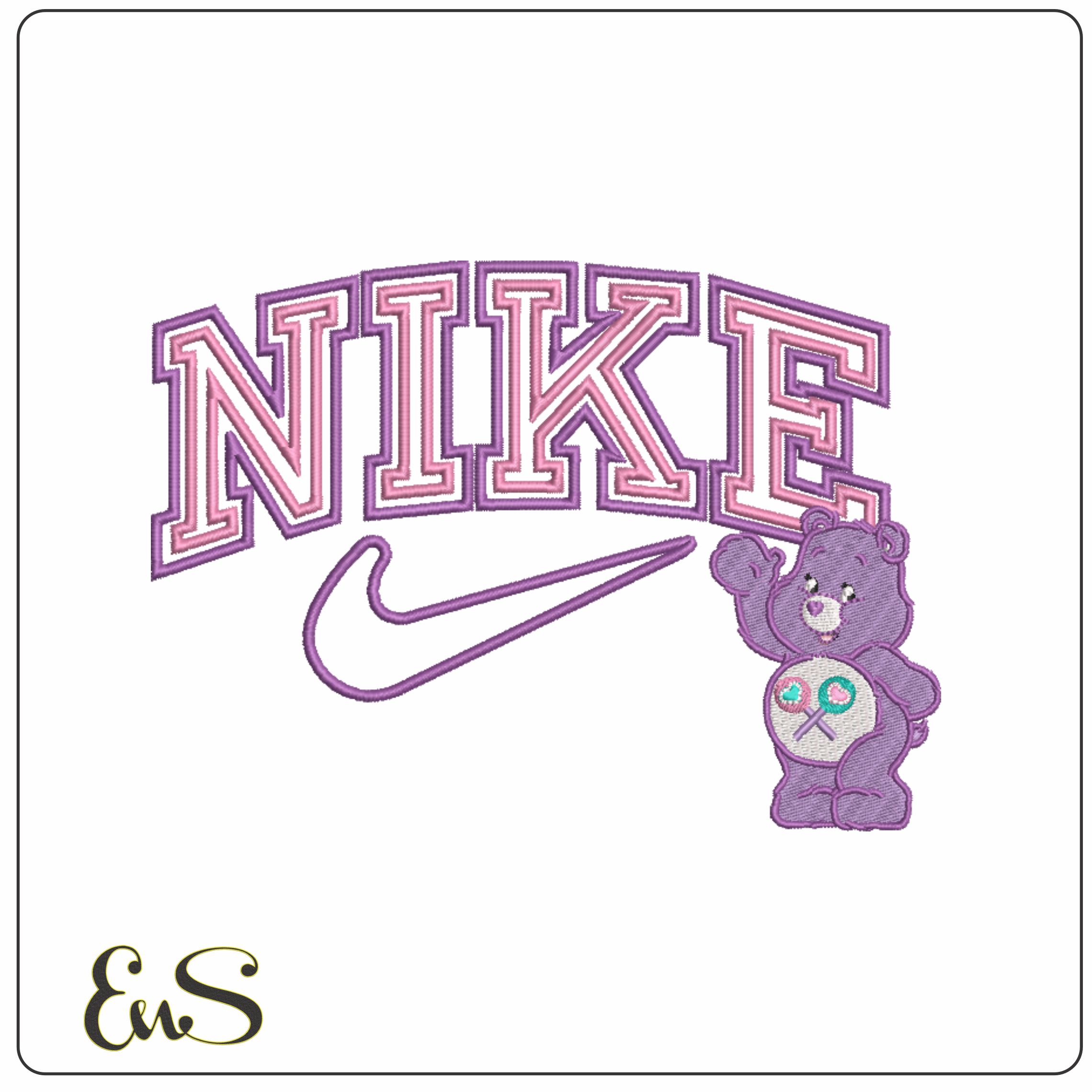 Nike Care Bear- Elegant embroidery design file - instant download