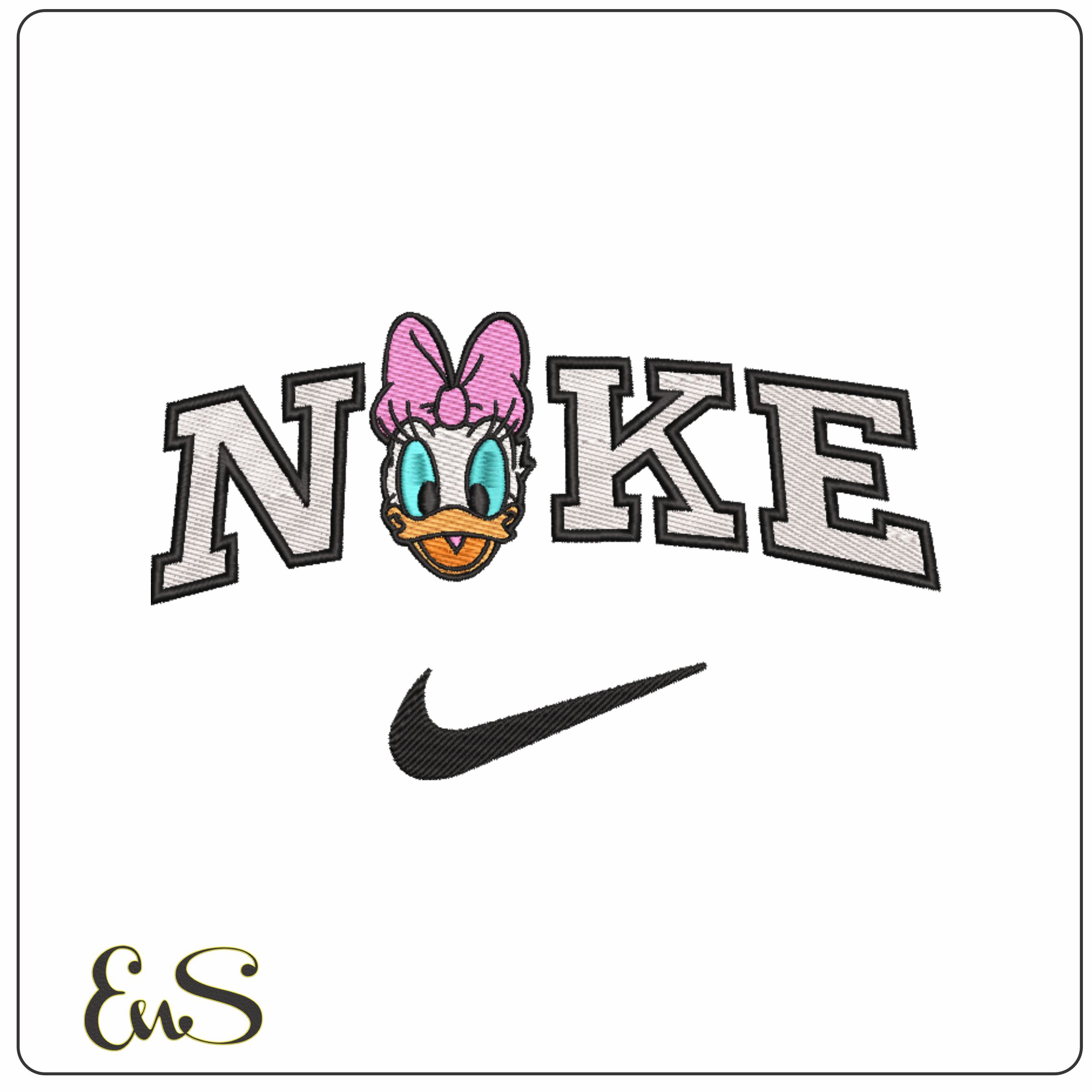 Nike Daisy Duck Head- Elegant embroidery design file - instant download