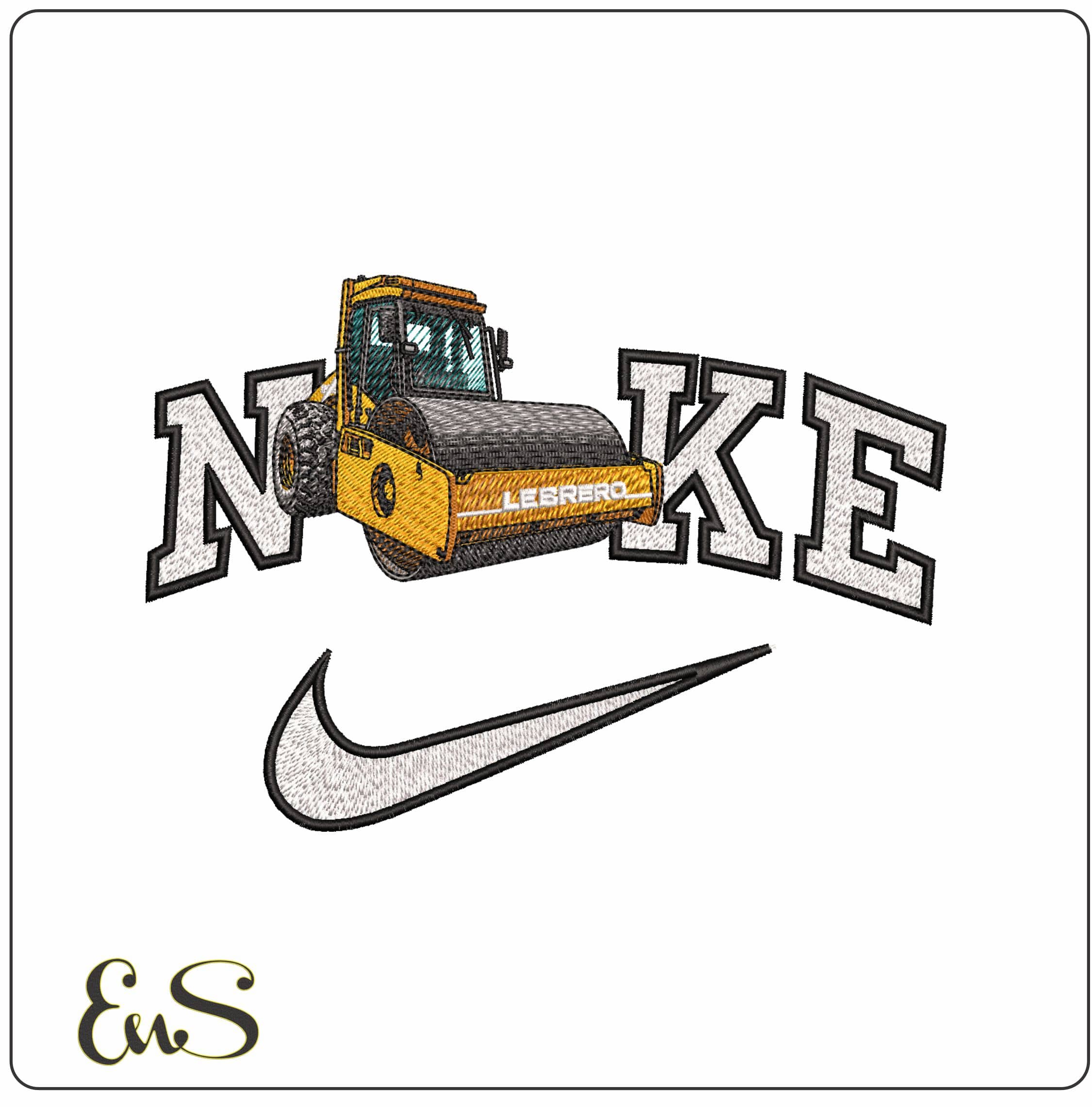 Nike Lebrero Road Roller - Elegant embroidery design file - instant download