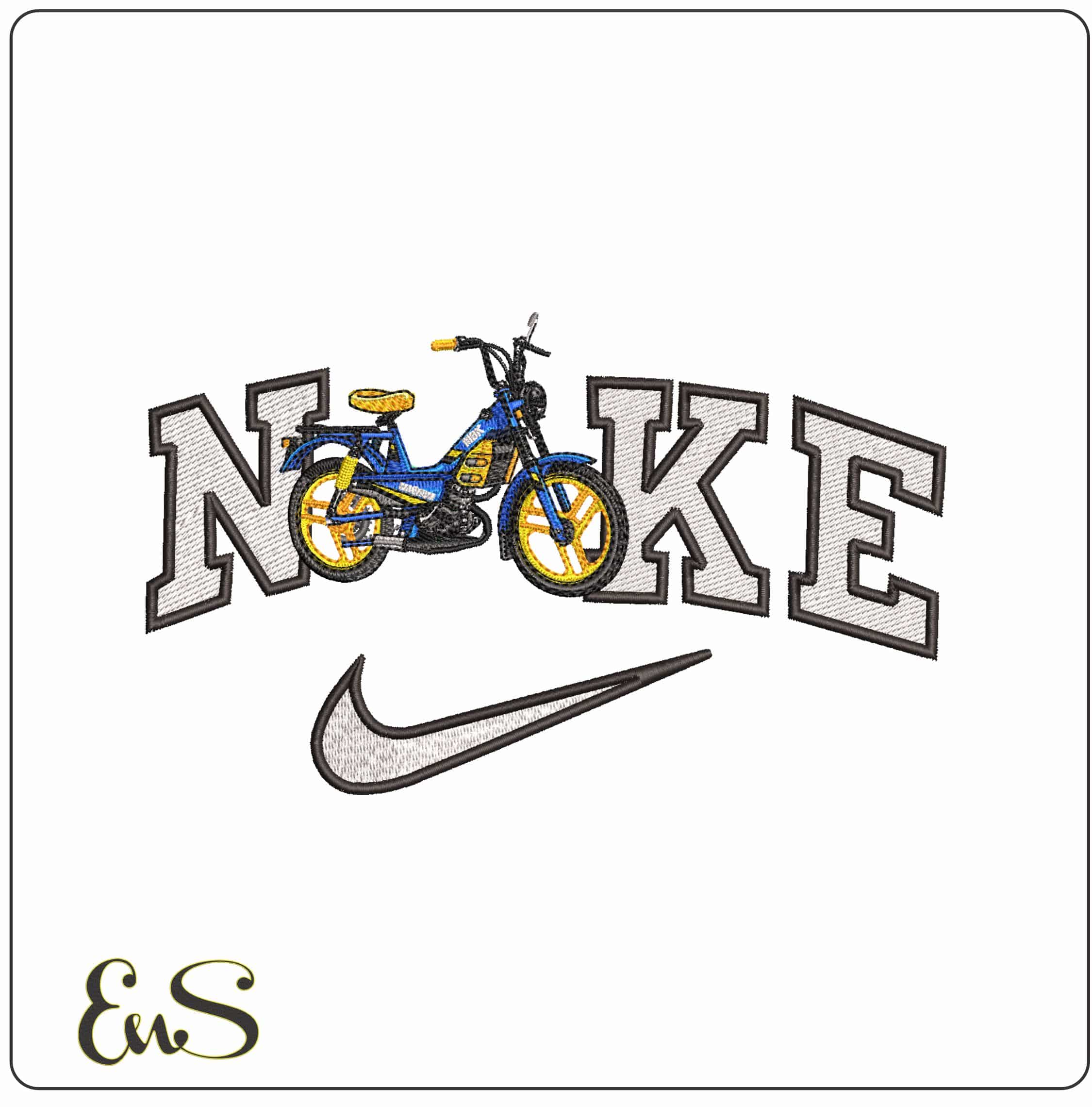 Nike MBK 51 Magnum Racing Moped- Elegant embroidery design file - instant download