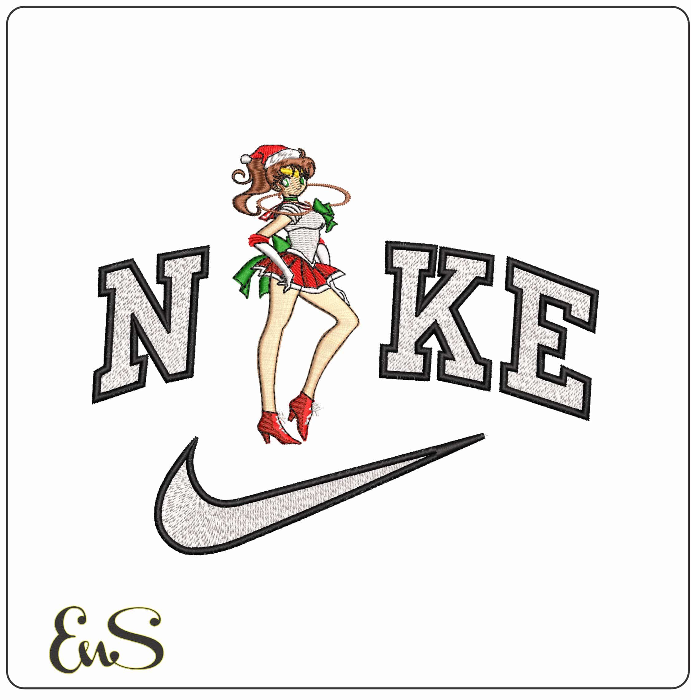 Nike Sailor Jupiter Sailor Moon Anime- Elegant embroidery design file - instant download
