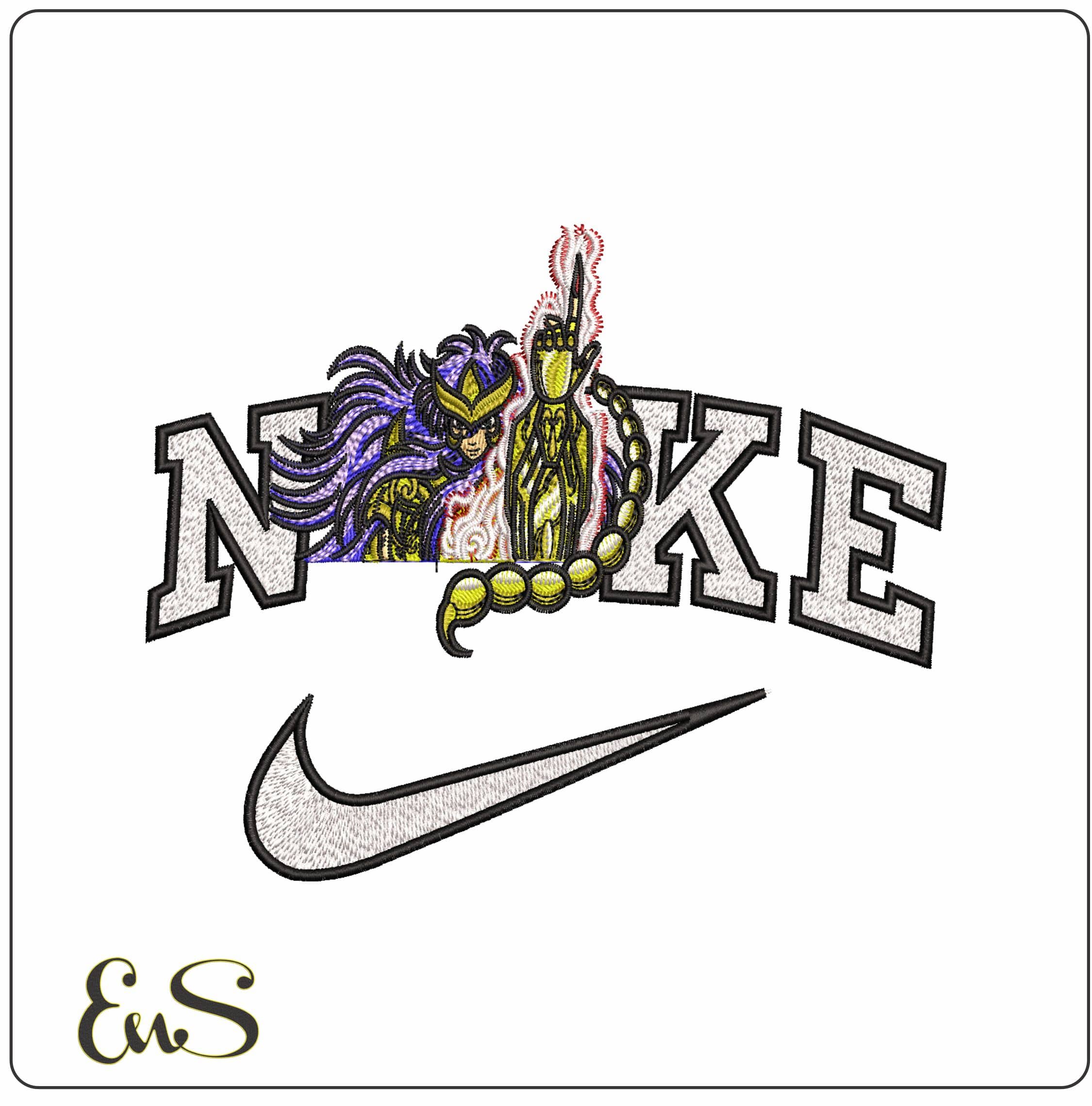 Nike Scorpio Milo Knights of Zodiac Anime- Elegant embroidery design file - instant download