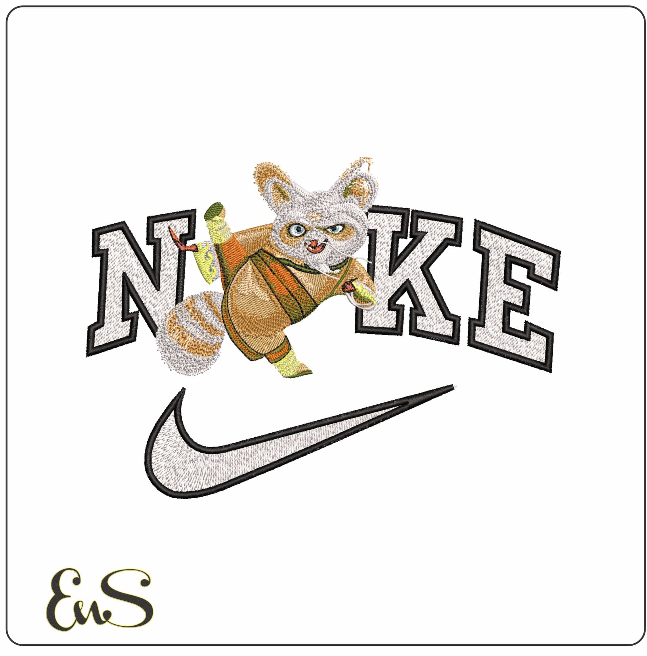 Nike Shifu Kung Fu Panda- Elegant embroidery design file - instant download