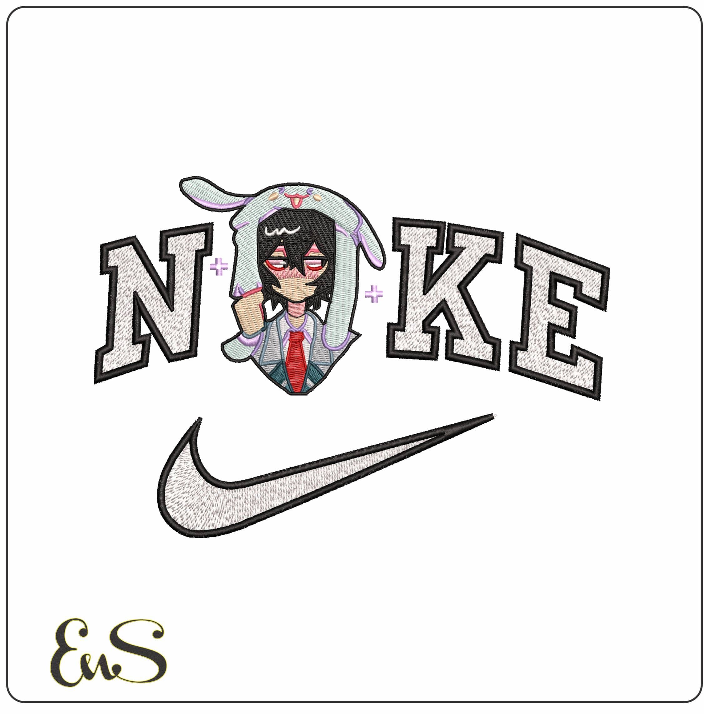 Nike Shota Aizawa Eraser Head My Hero Academia Anime- Elegant embroidery design file - instant download