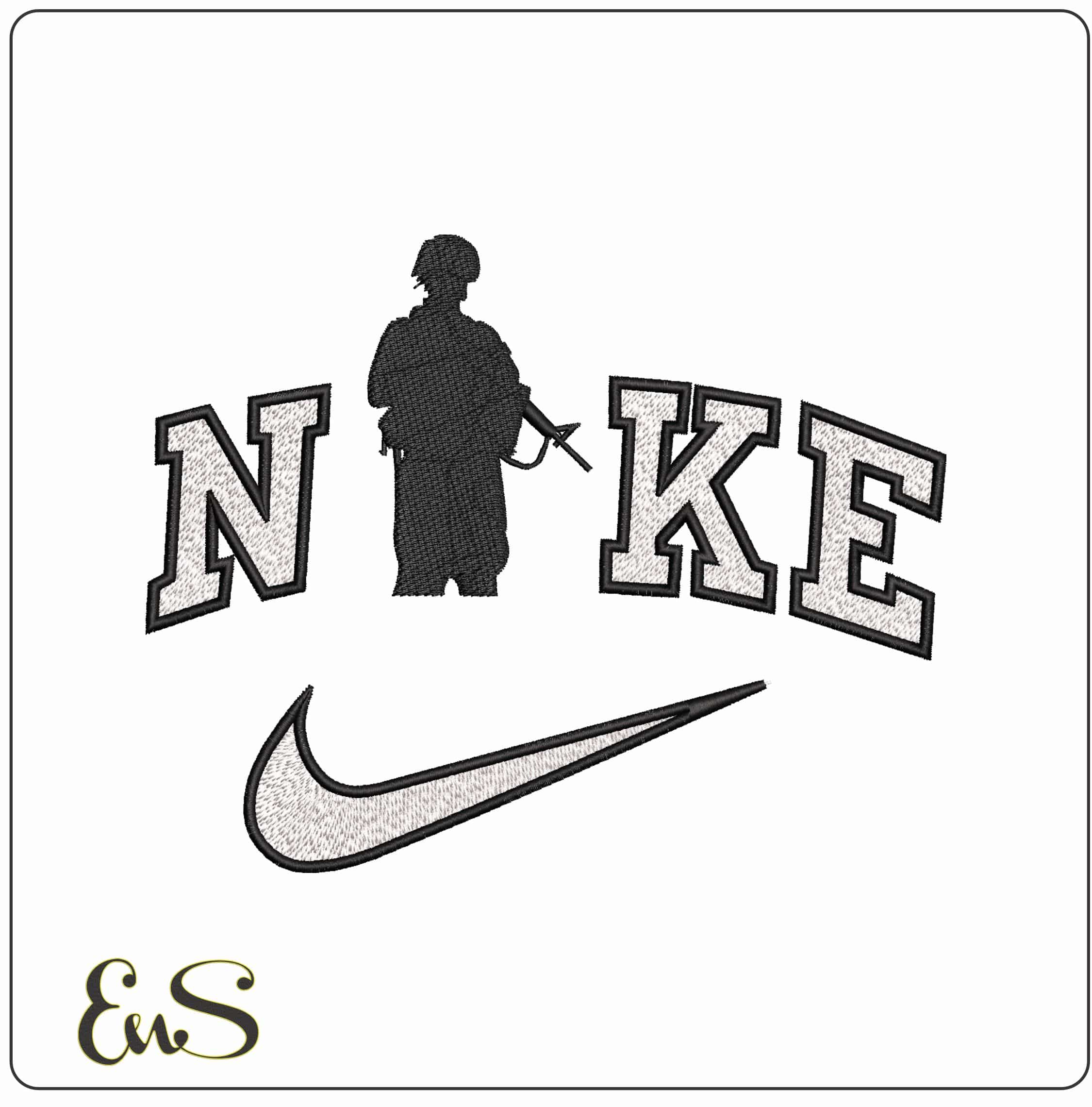 Nike Soldier Shilotte- Elegant embroidery design file - instant download