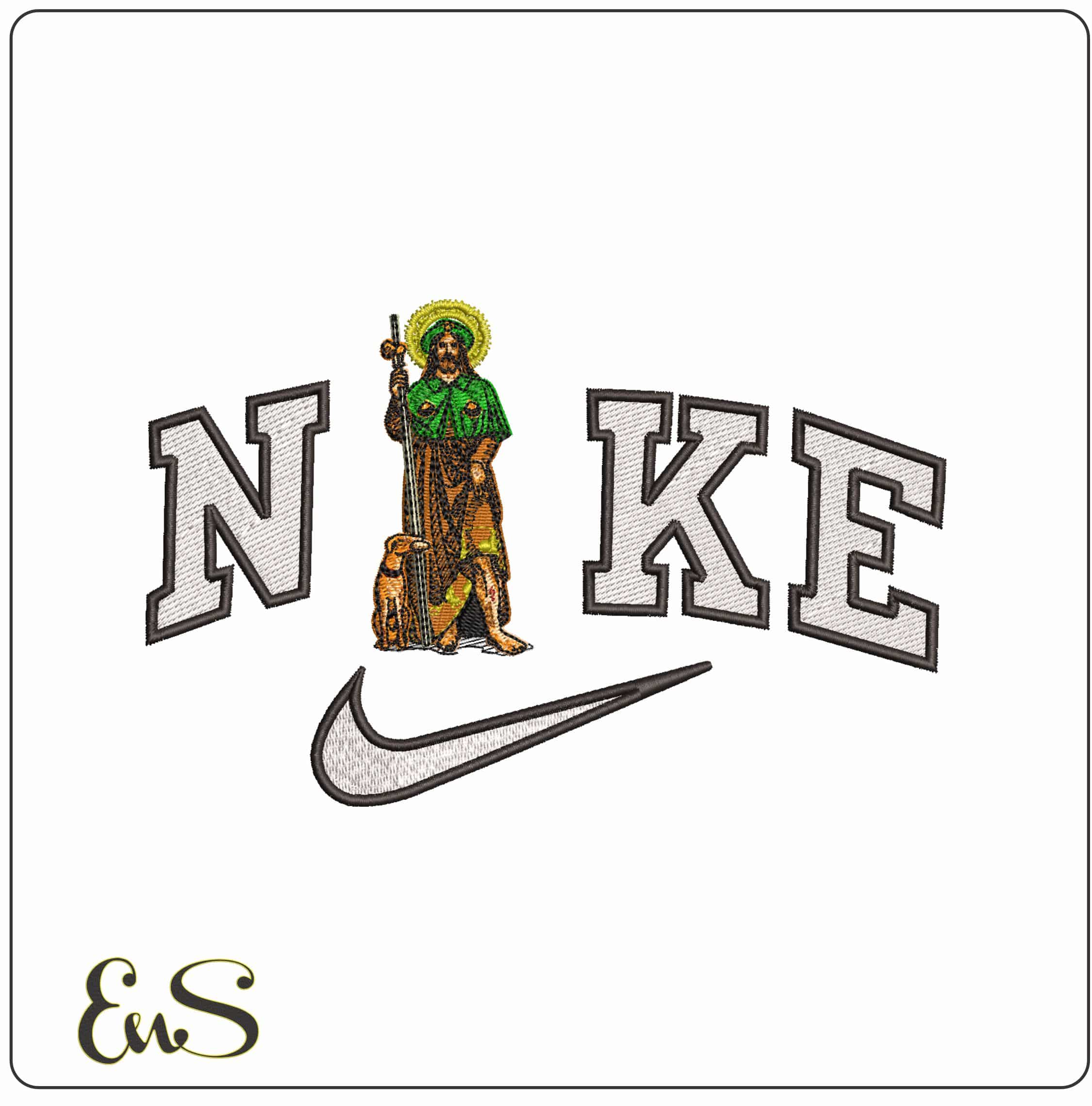 Nike St San Roque Sick and Dogs- Elegant embroidery design file - instant download
