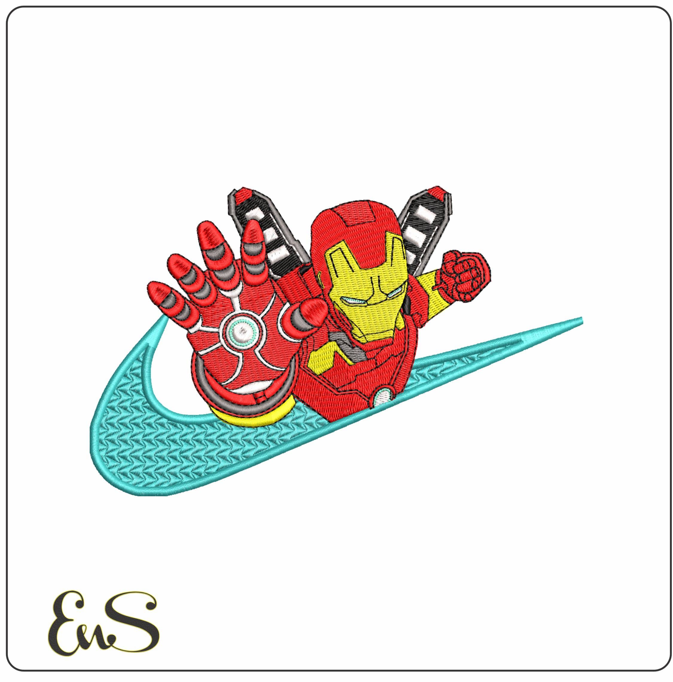 Nike Swoosh Ironman Flying- Elegant embroidery design file - instant download