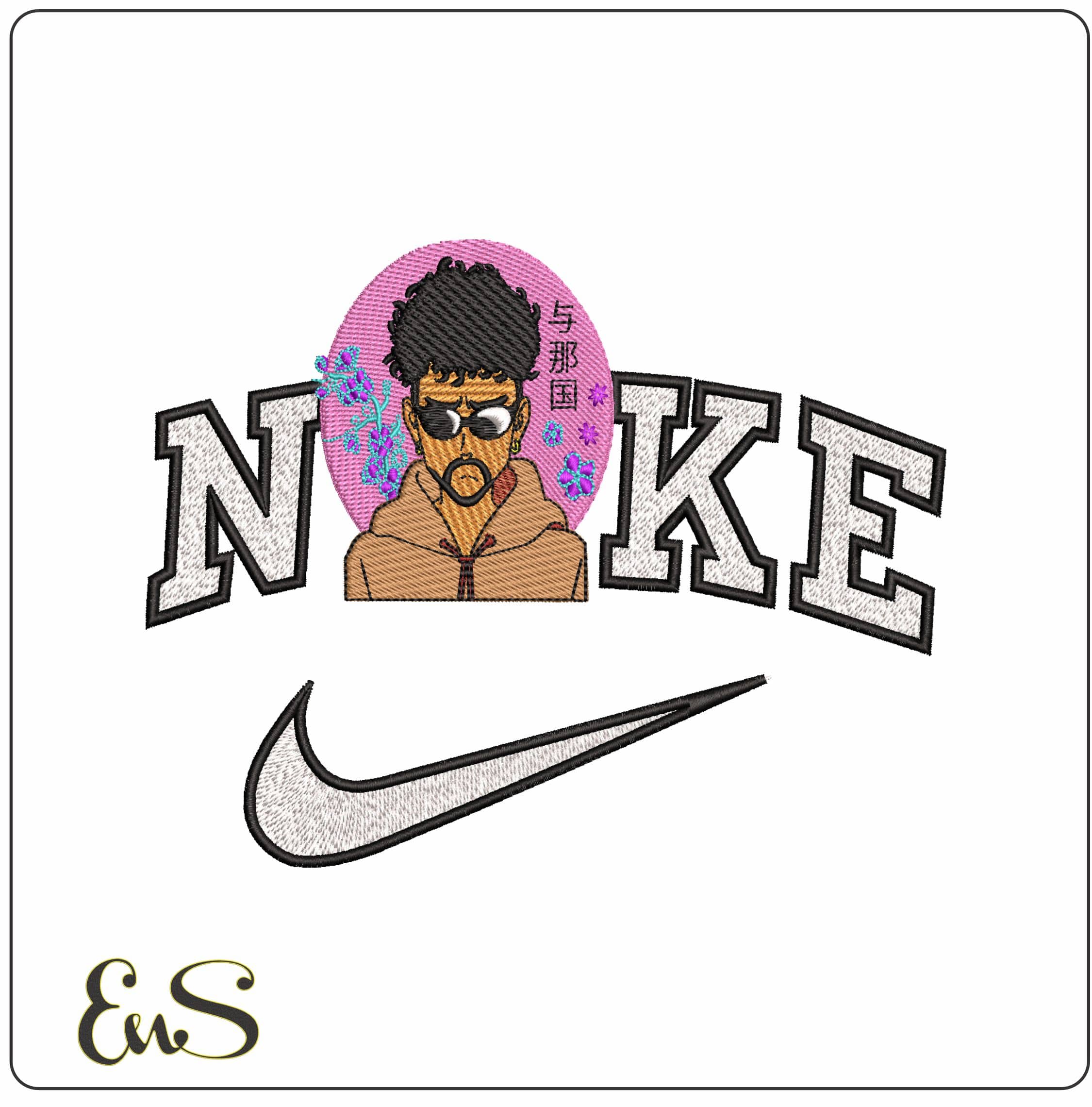 Nike Yonaguni Bad Bunny Rostro Anime- Elegant embroidery design file - instant download