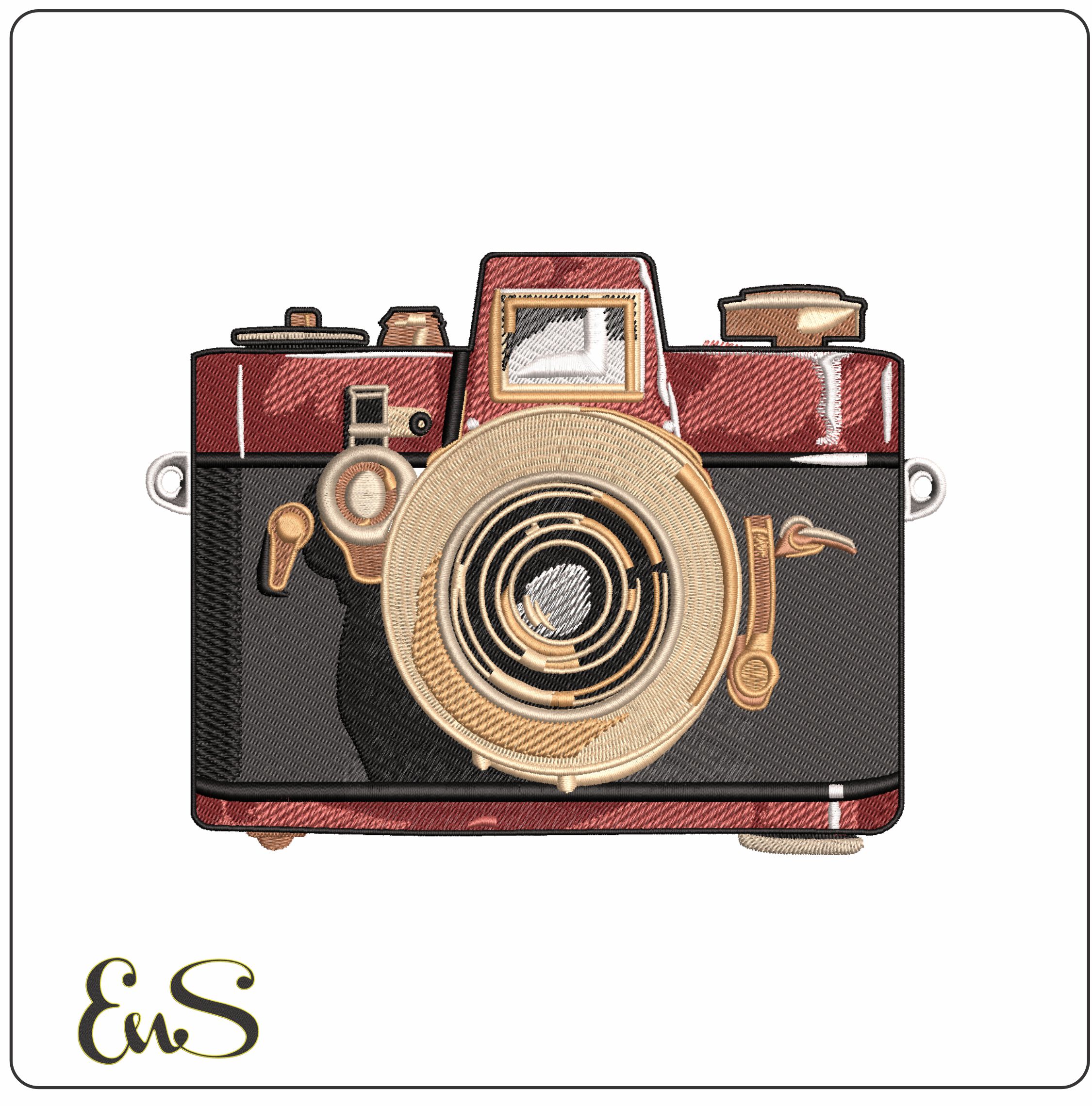 Old Fashion Camera- Elegant embroidery design file - instant download