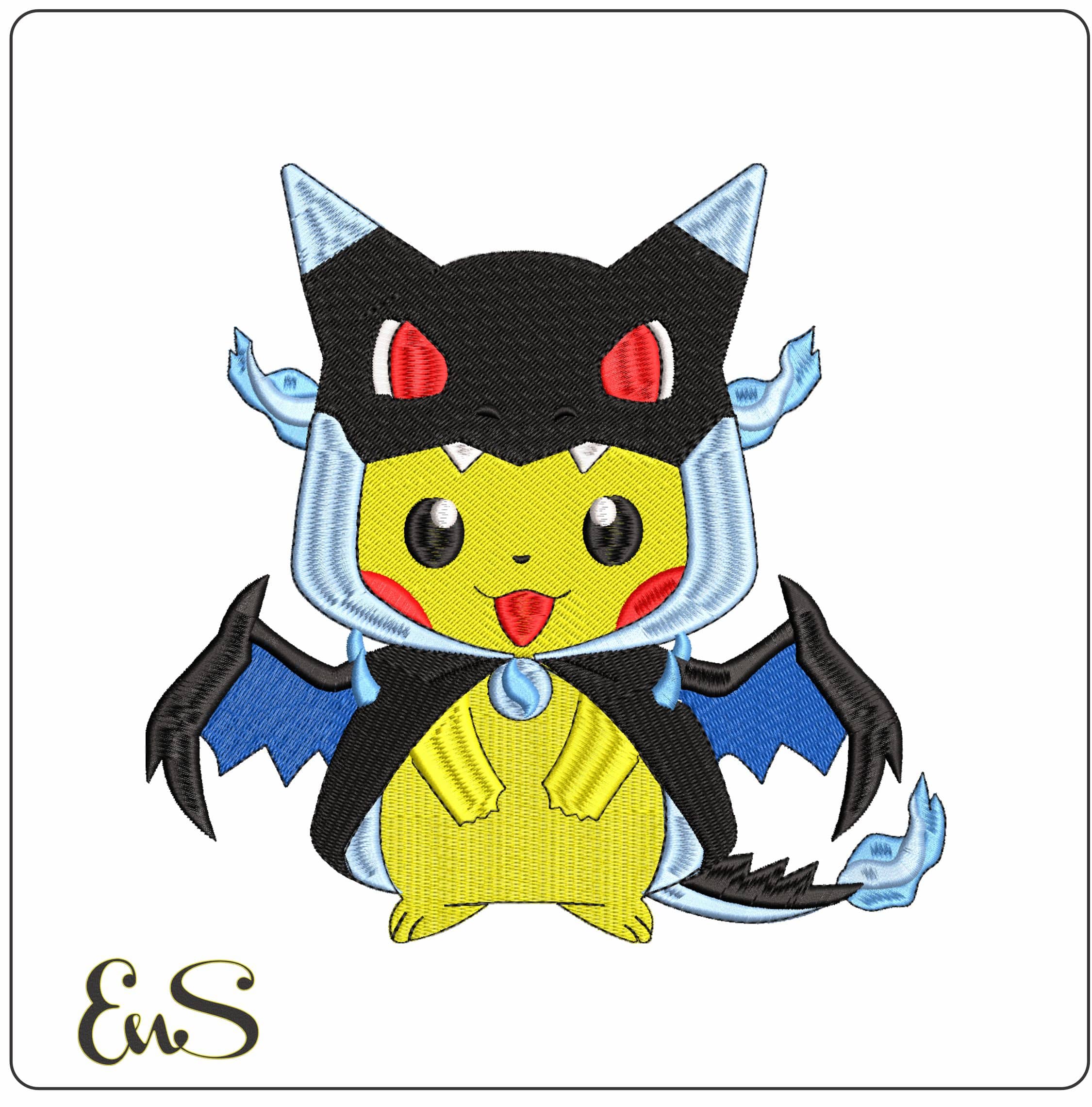 Pikachu Charizard Pokemon Amine- Elegant embroidery design file - instant download