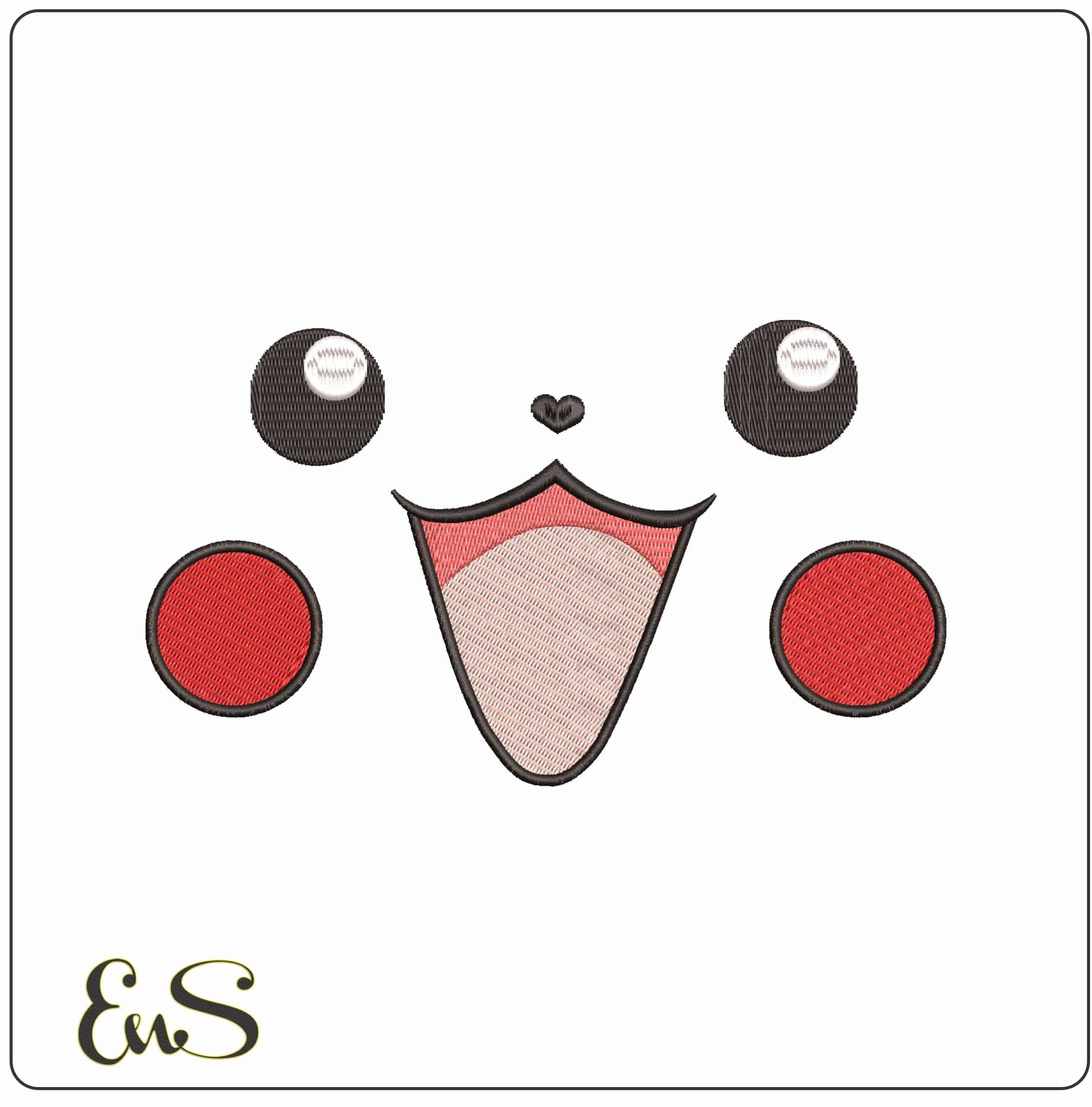 Pikachu Face Pokemon Anime- Elegant embroidery design file - instant download