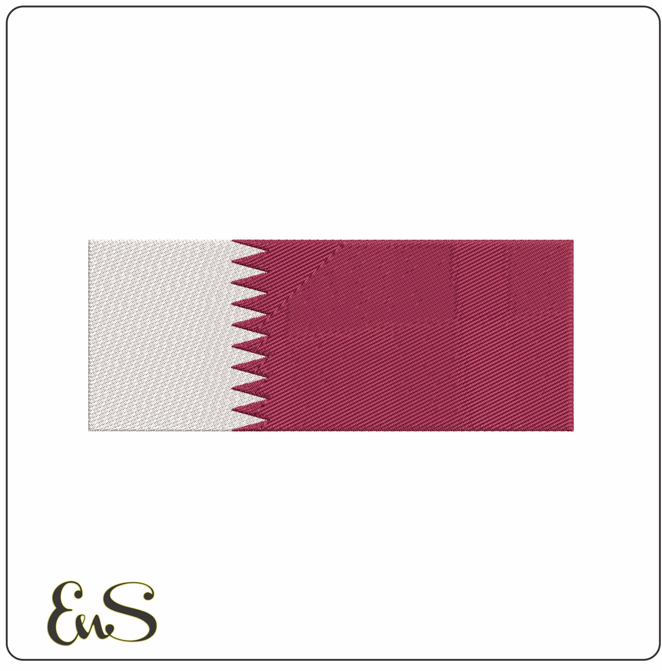 Qatar Flag- Elegant embroidery design file - instant download