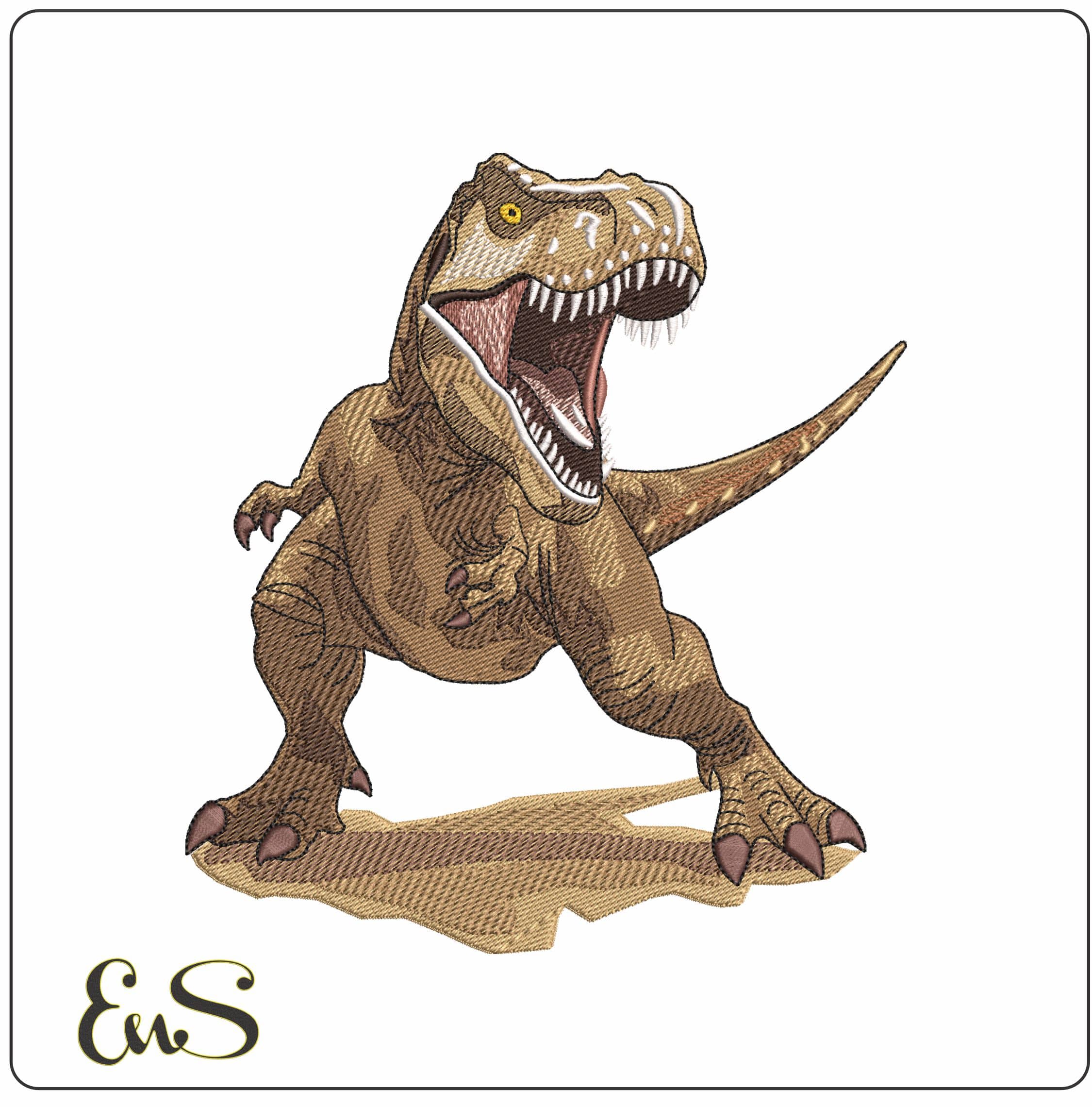 Roaring T Rex- Elegant embroidery design file - instant download